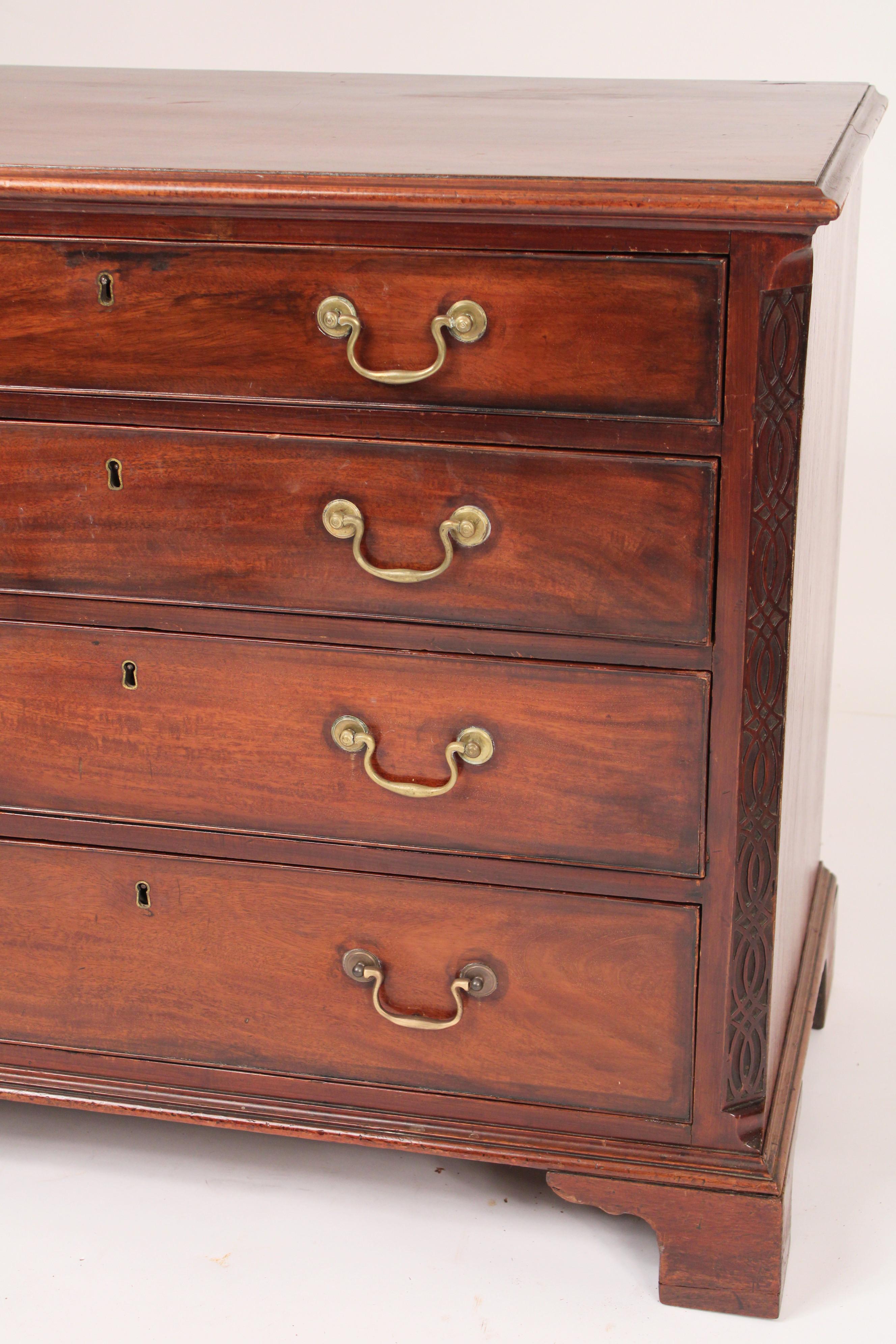 Brass George II Mahogany Bachelors Chest For Sale