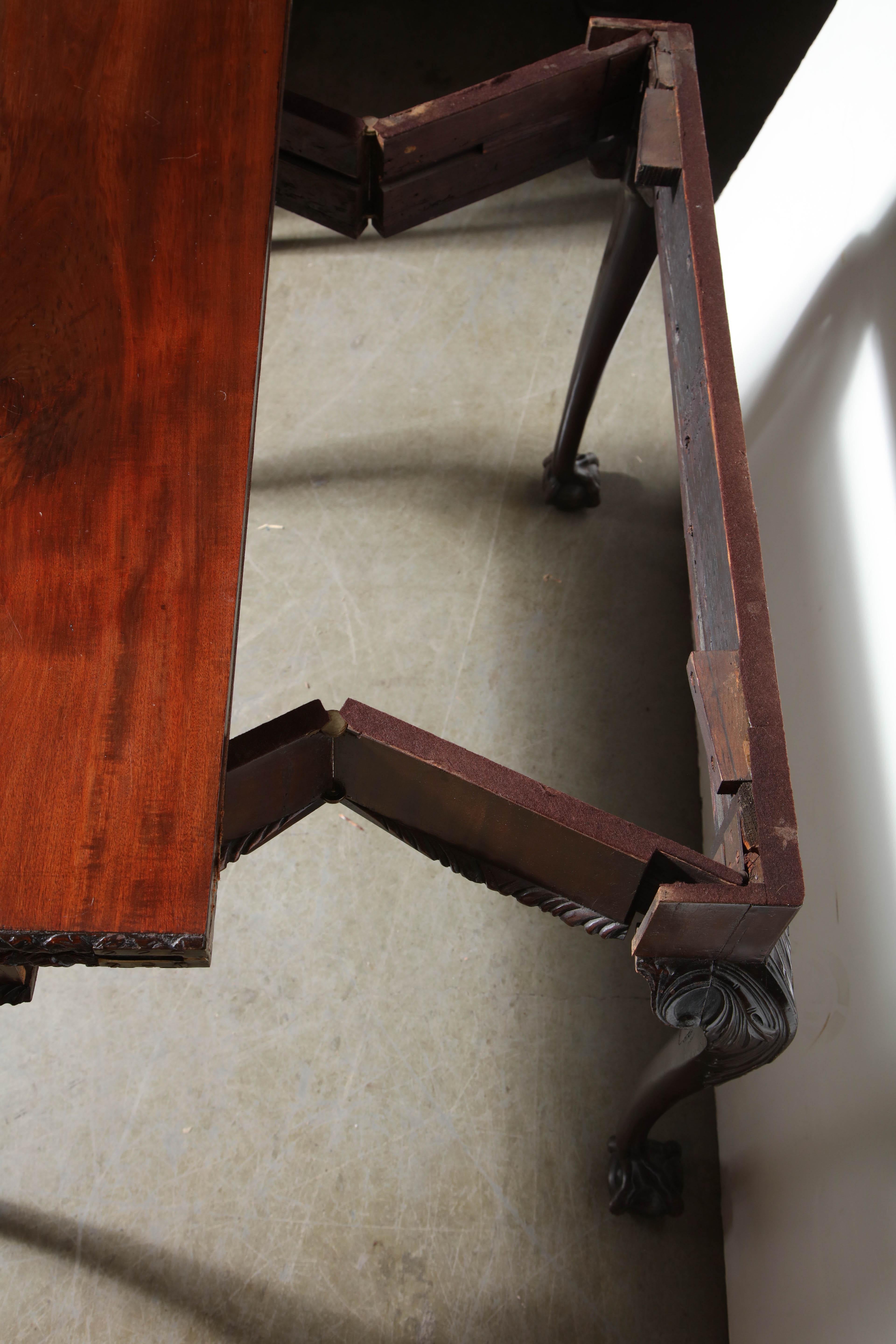 George II mahogany Ball and Claw Foot Card Table 2
