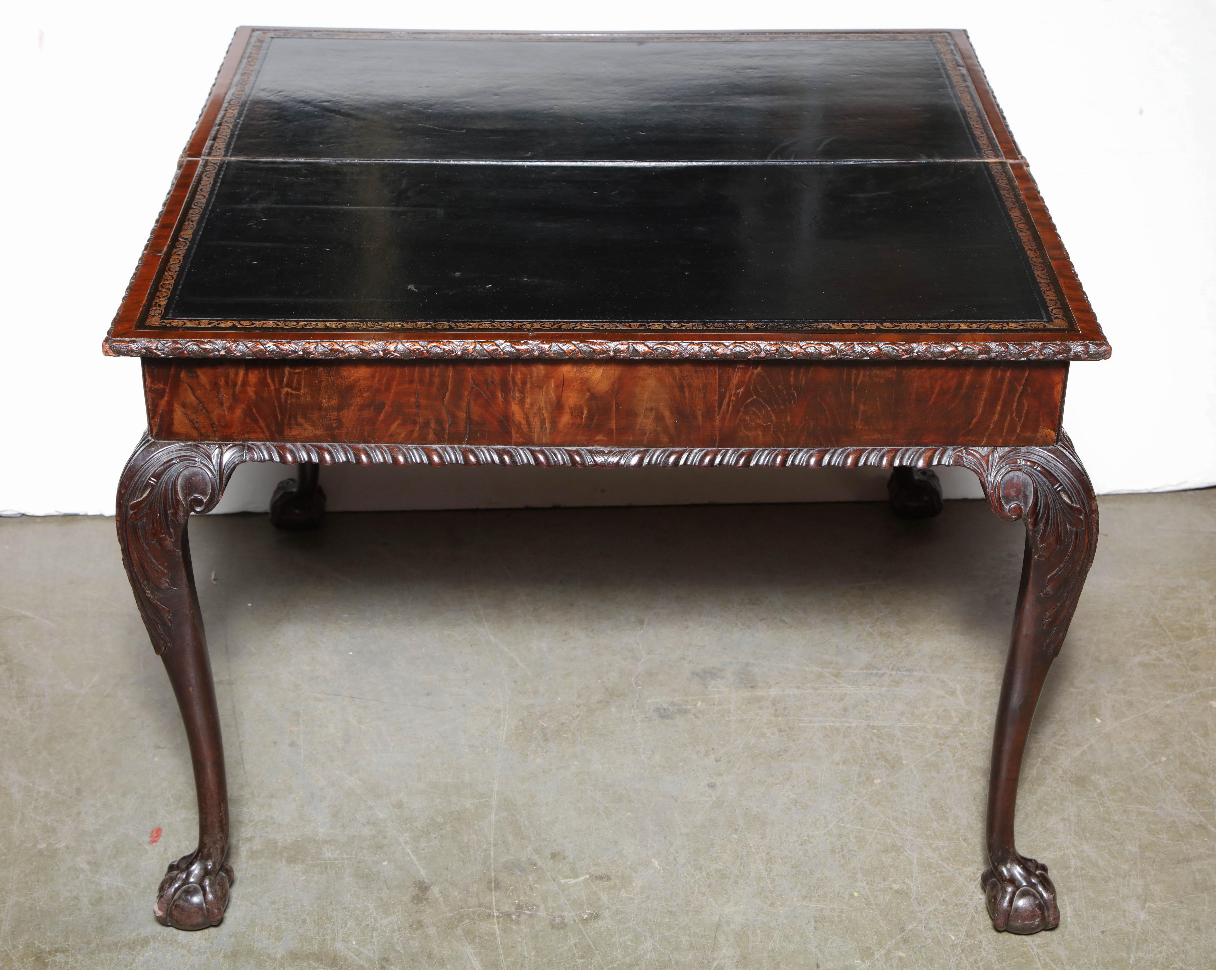 George II mahogany Ball and Claw Foot Card Table 4