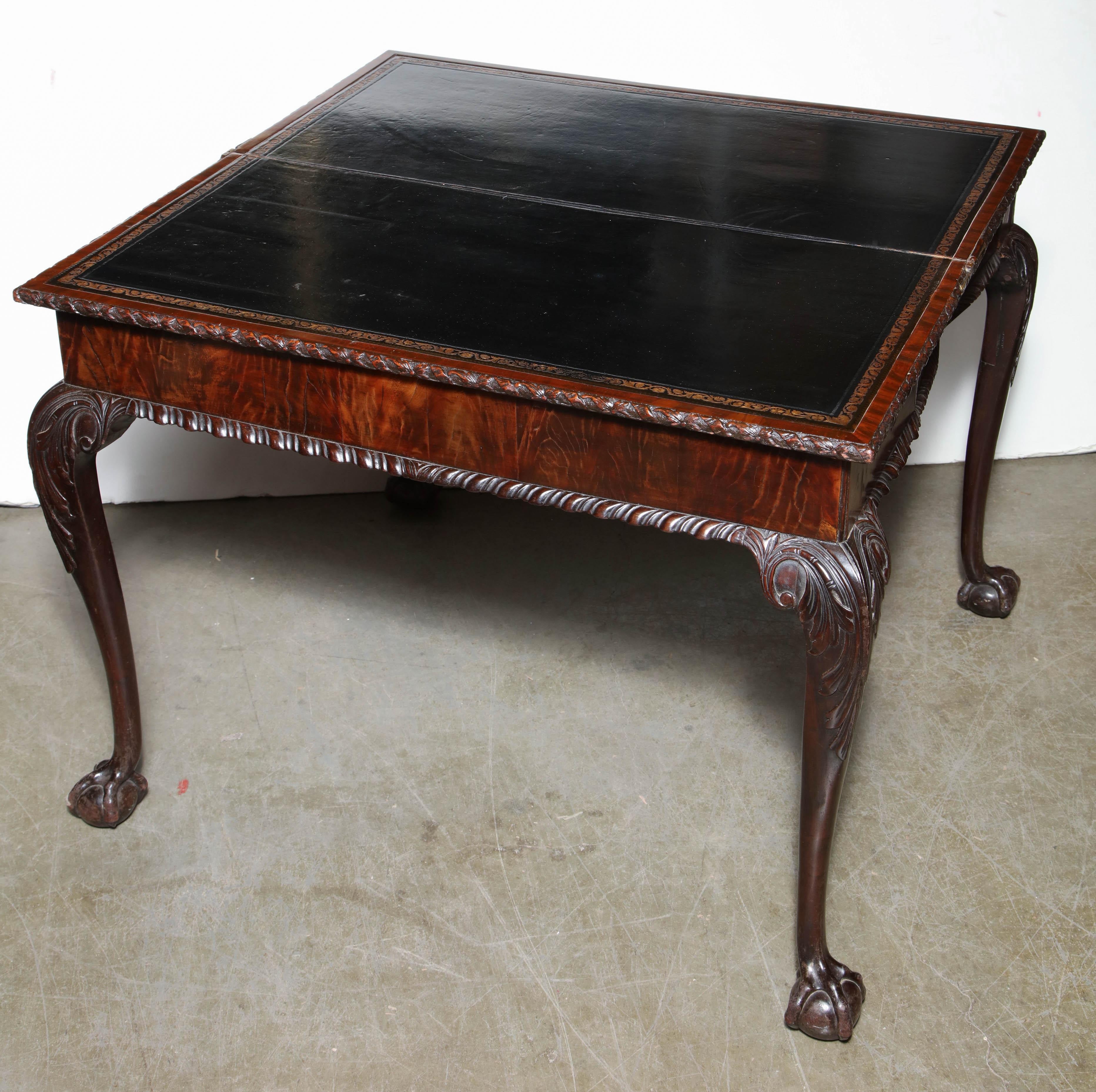George II mahogany Ball and Claw Foot Card Table 6