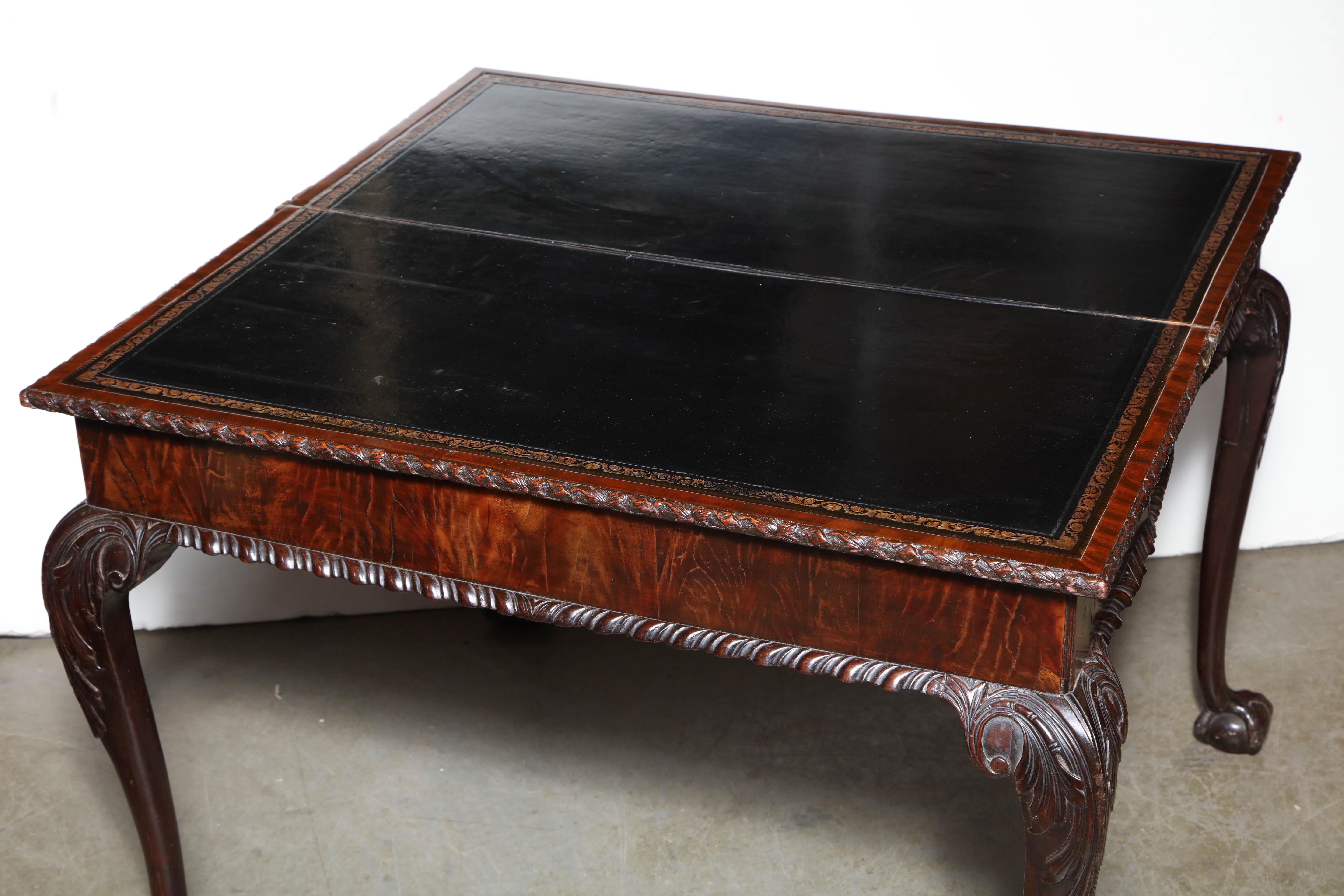 George II mahogany Ball and Claw Foot Card Table 7