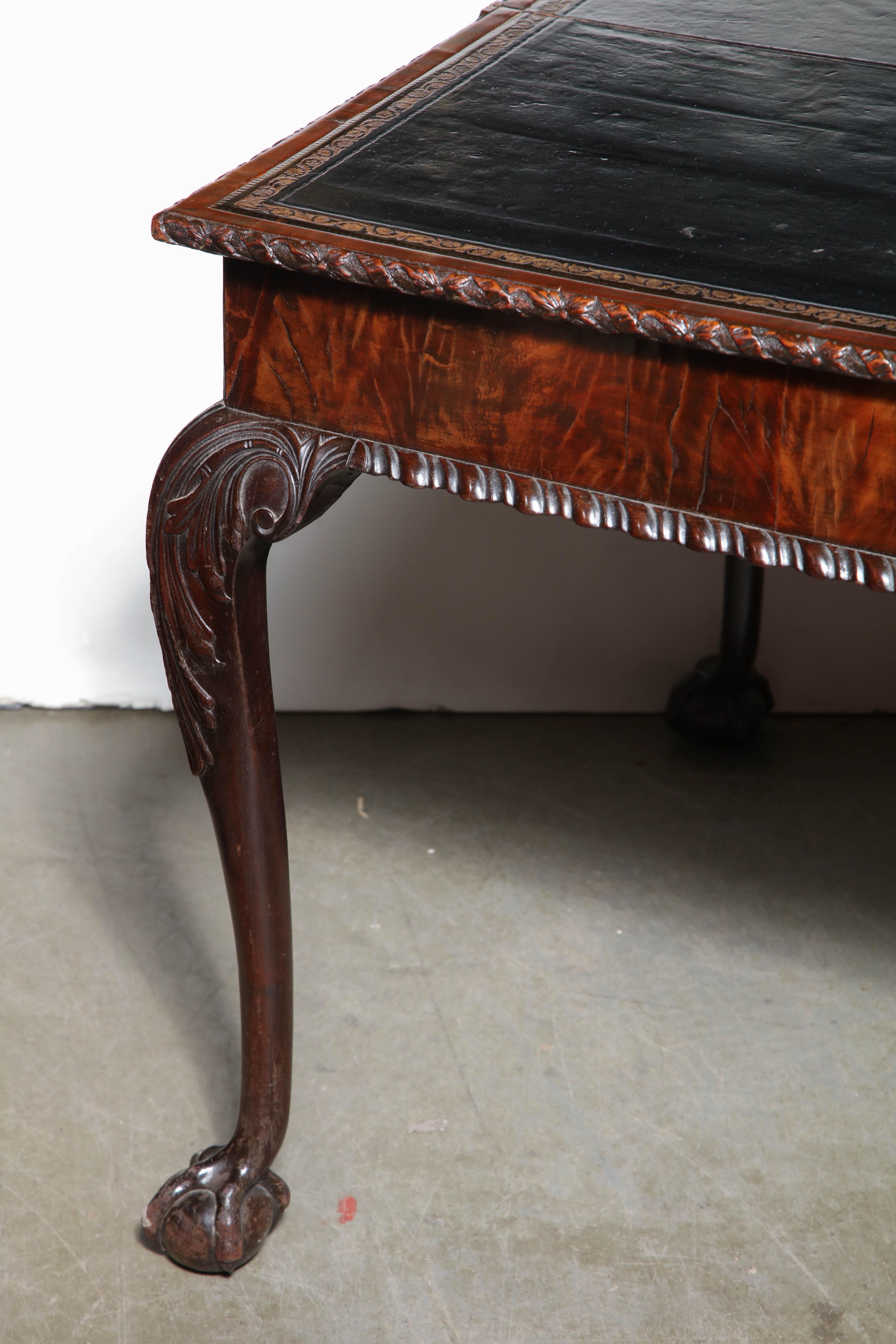 George II mahogany Ball and Claw Foot Card Table 8