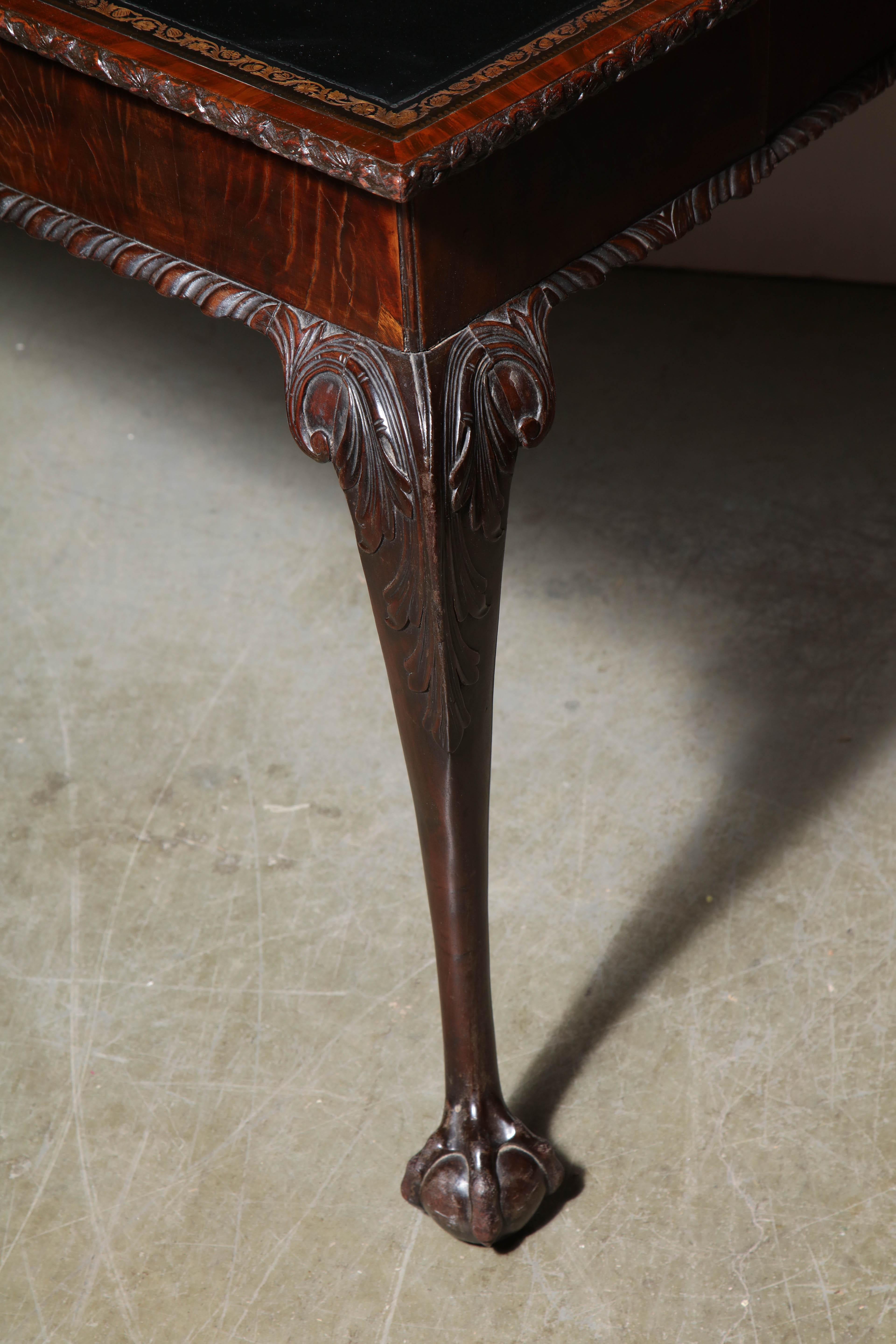 George II mahogany Ball and Claw Foot Card Table 9