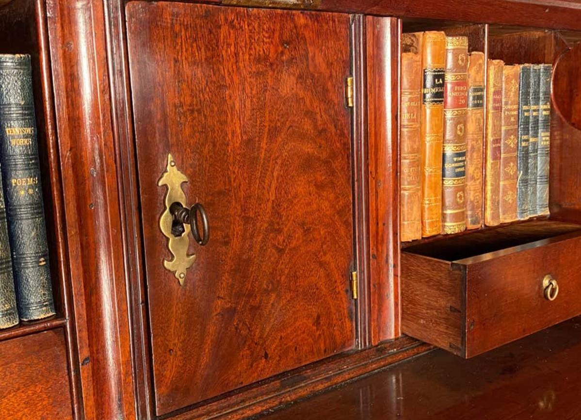 Mid-18th Century George II Mahogany Bureau Cabinet Bookcase For Sale