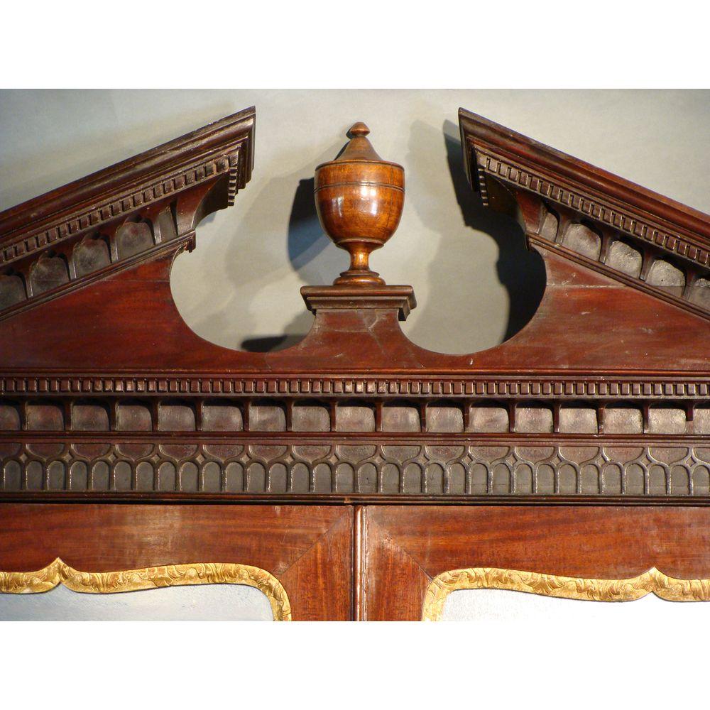 18th Century and Earlier George II Mahogany Bureau Cabinet Bookcase For Sale