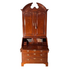 George II Mahogany Bureau Cabinet Bookcase