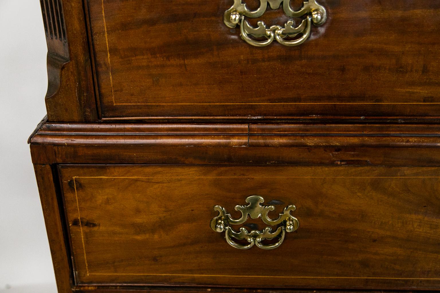 George II Mahogany Chest on Chest In Good Condition For Sale In Wilson, NC