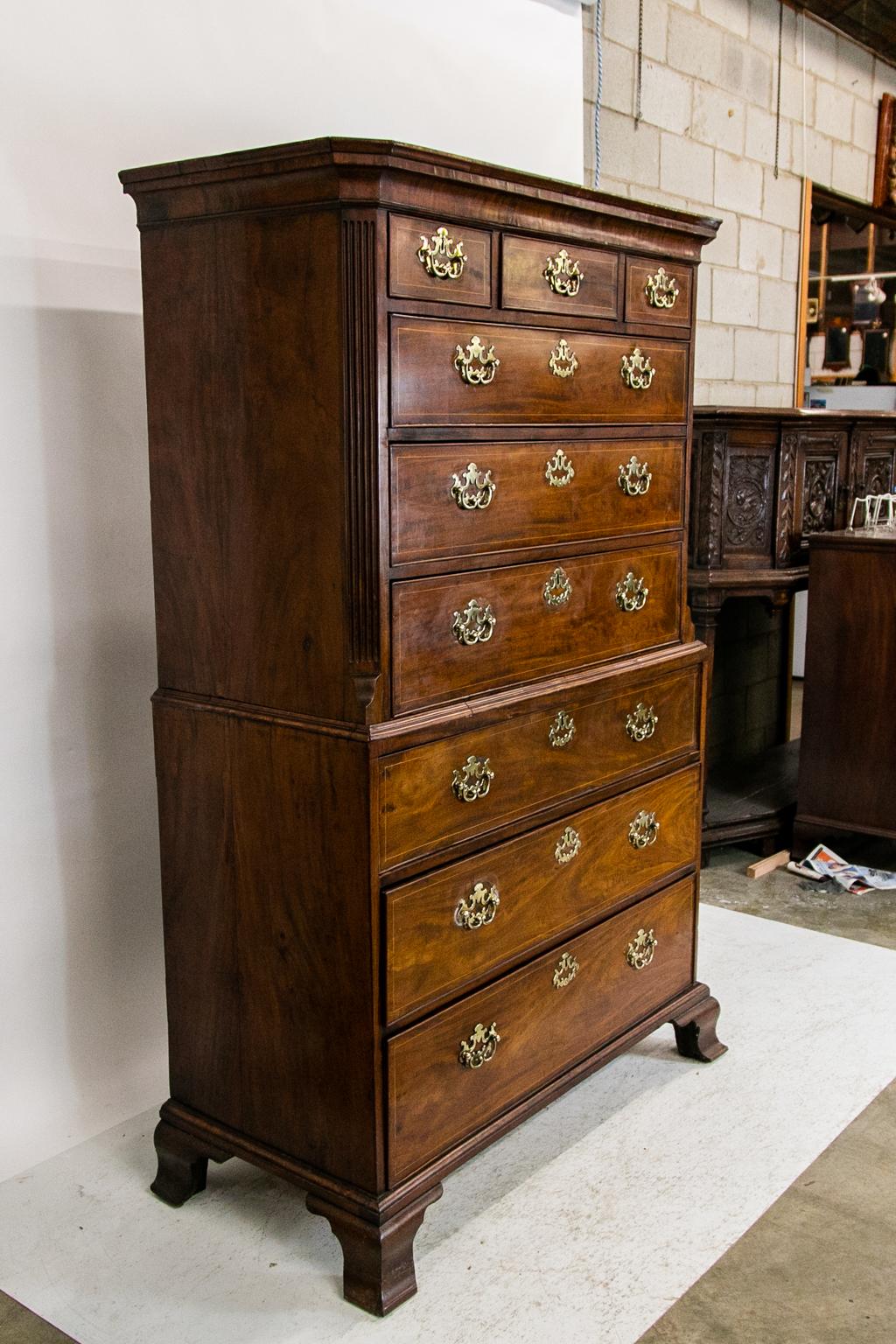 George II Mahogany Chest on Chest For Sale 2