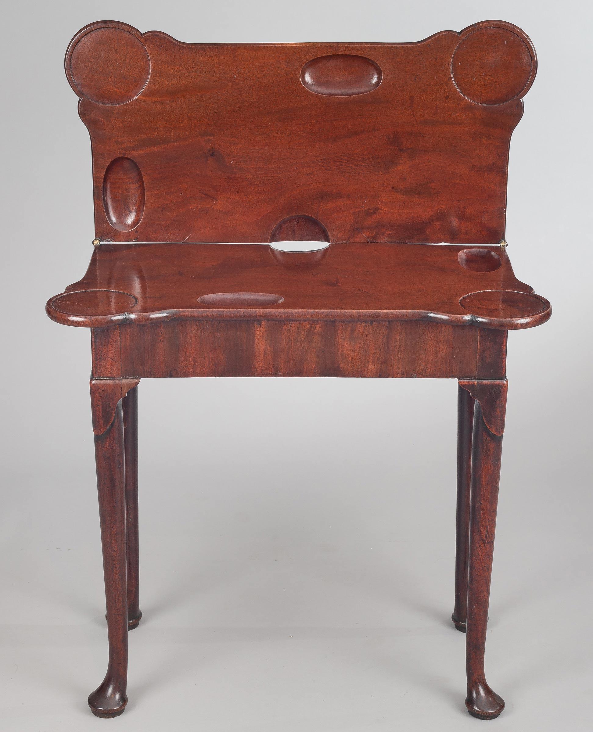 18th Century George II Mahogany Concertina Action Card Table