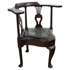 Antique George II Mahogany Corner Chair