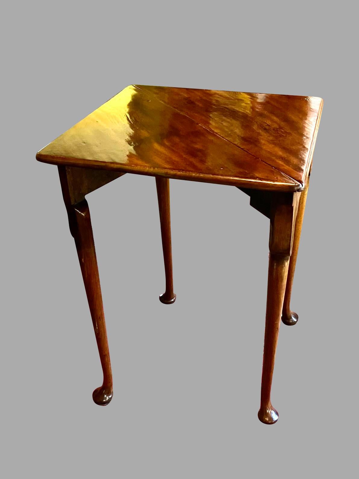 George II Mahogany Envelope or Corner Table Circa 1740 1