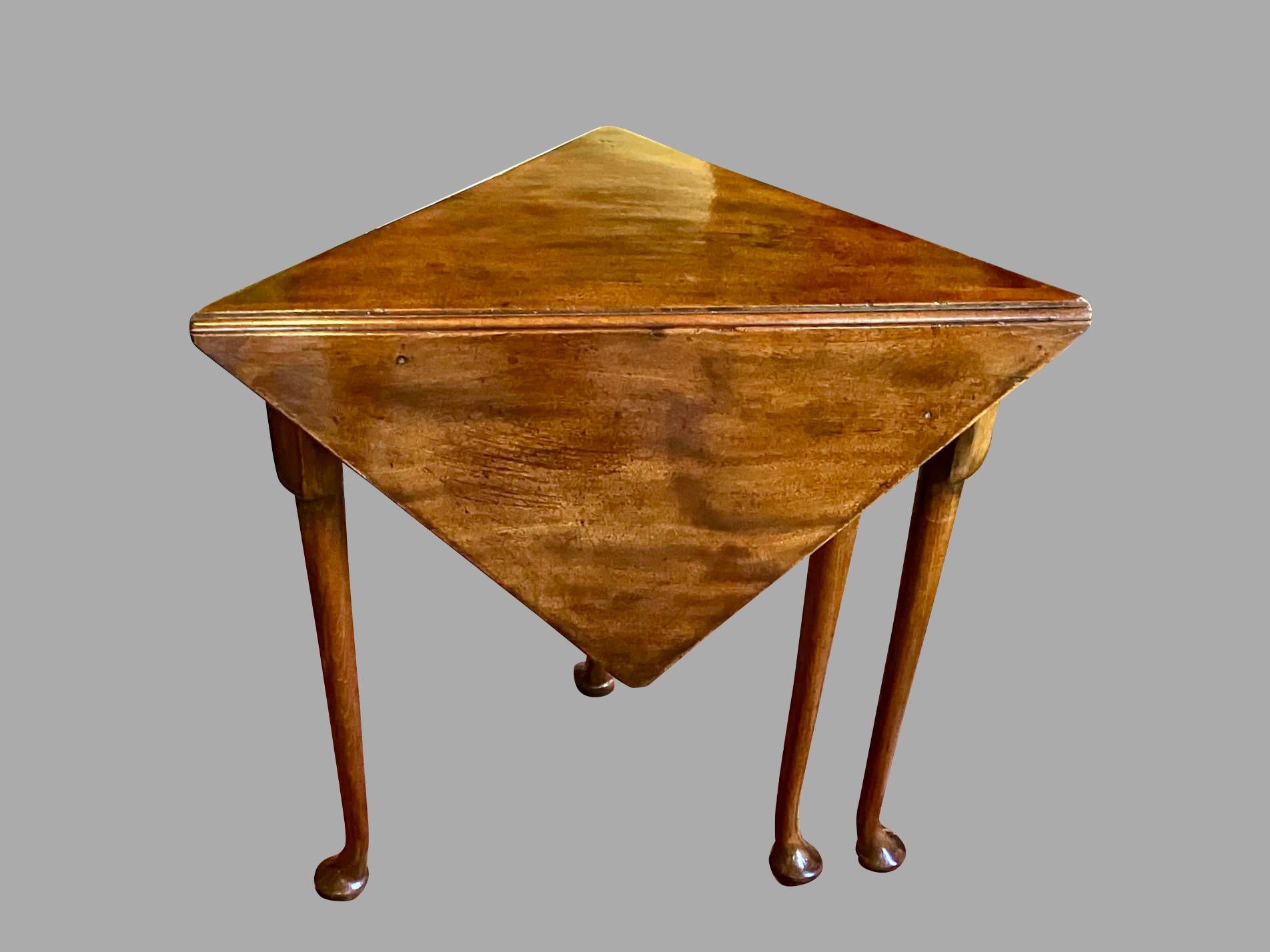 George II Mahogany Envelope or Corner Table Circa 1740 4