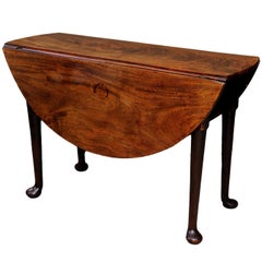 George II Mahogany Pad Foot Oval Gate Leg Table, circa 1740