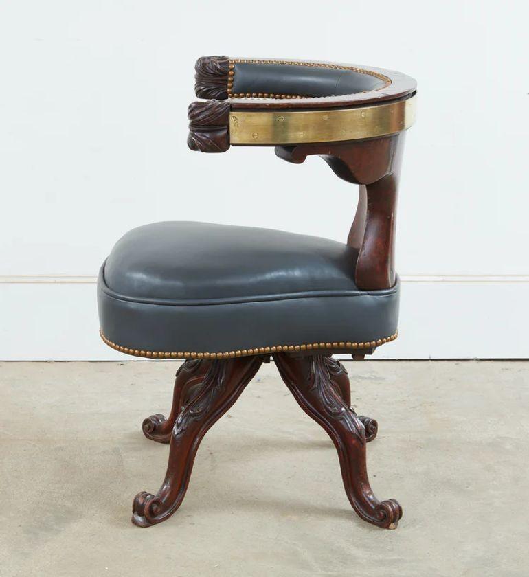 English George II Mahogany Swivel Reading Chair For Sale