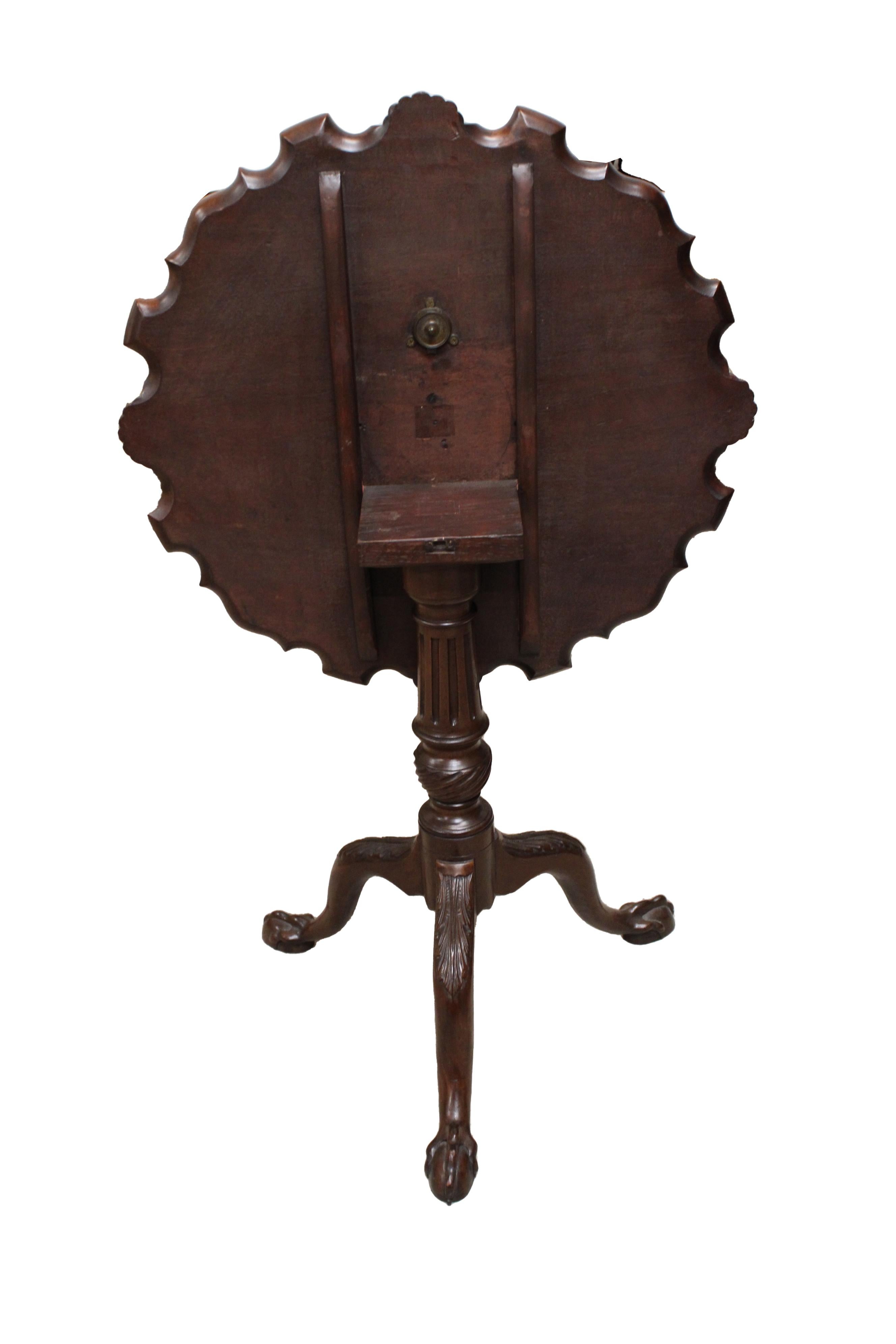 English George II Mahogany Tilt-Top Tea Table For Sale