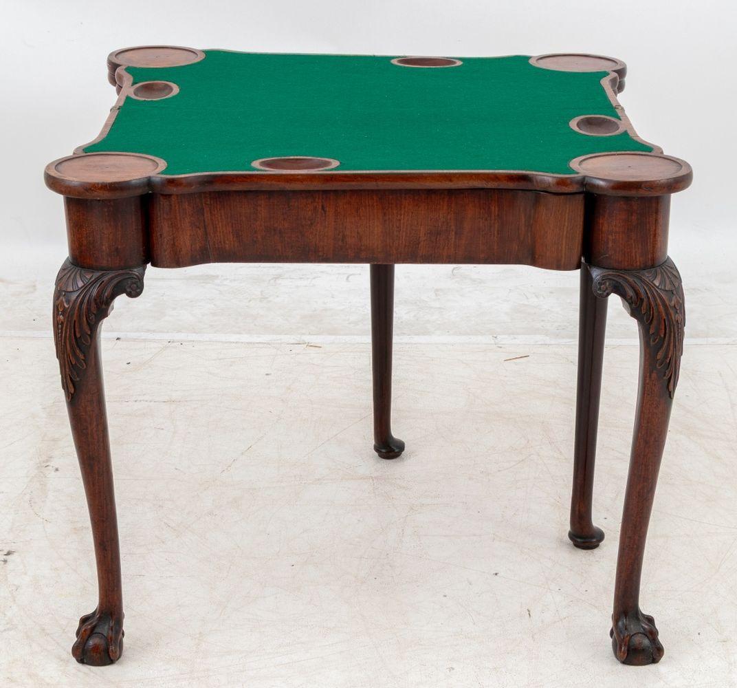 George II Mahogany Triple Fold-Over Games Table For Sale 8