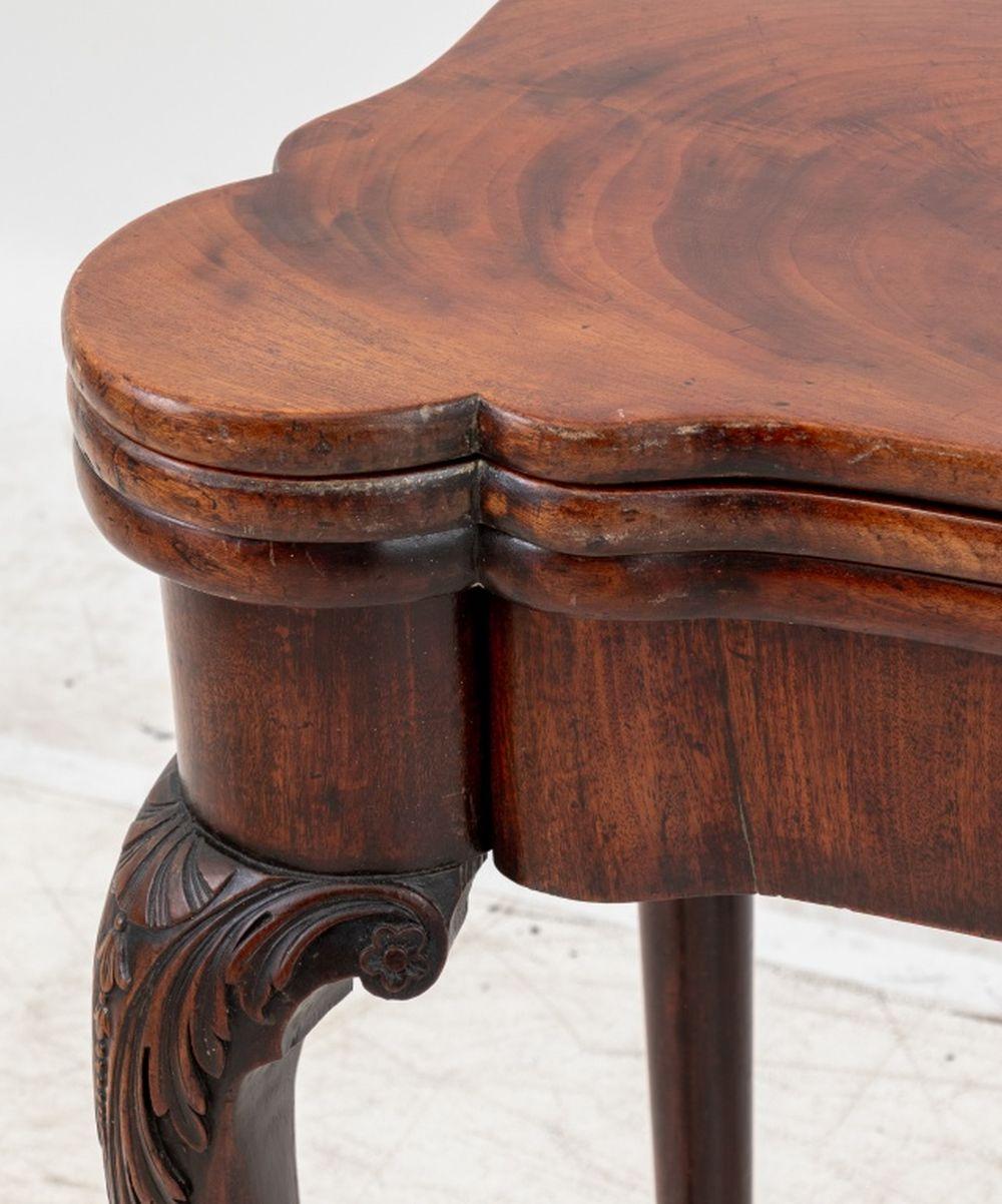 British George II Mahogany Triple Fold-Over Games Table For Sale