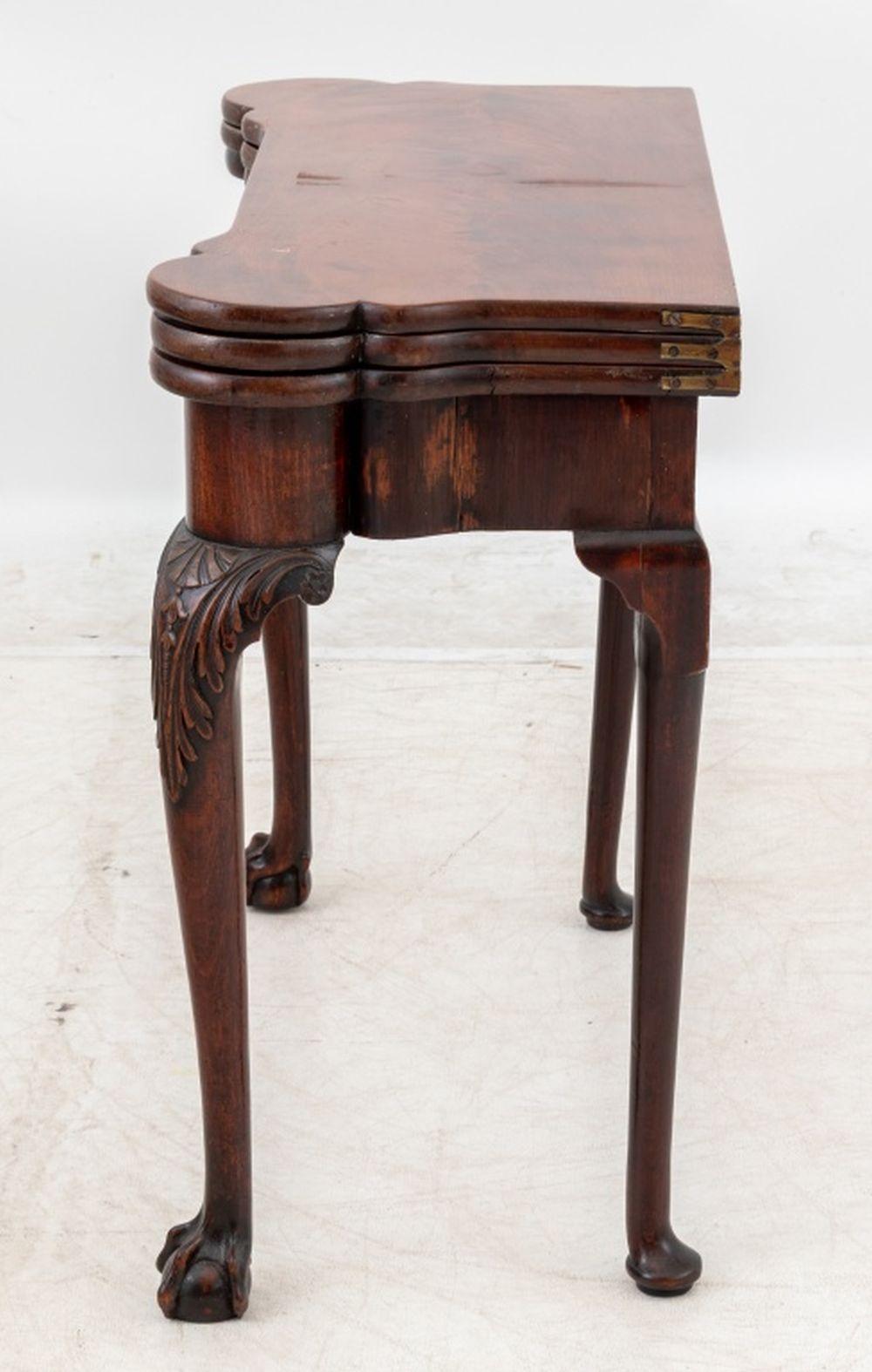 18th Century George II Mahogany Triple Fold-Over Games Table For Sale