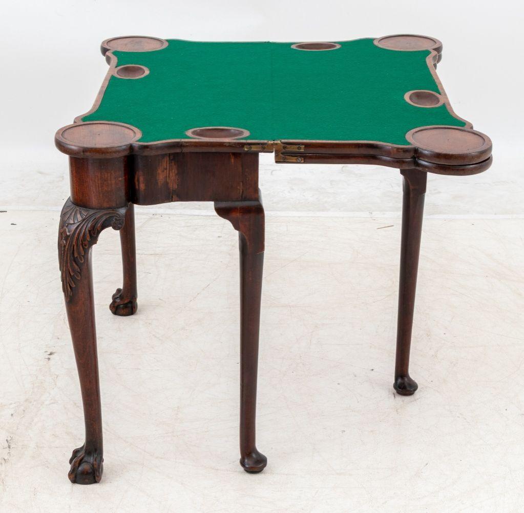 George II Mahogany Triple Fold-Over Games Table For Sale 1