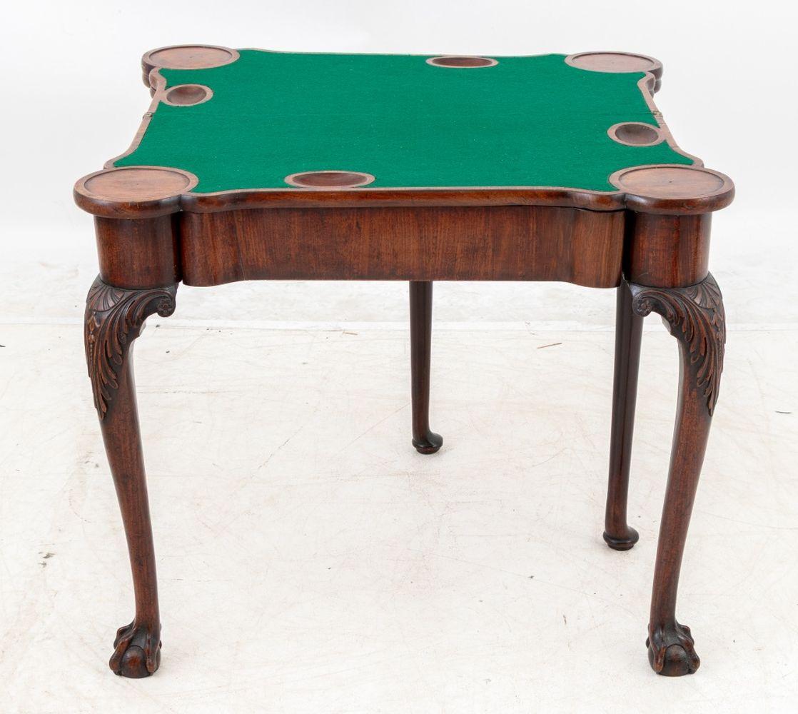 George II Mahogany Triple Fold-Over Games Table For Sale 2