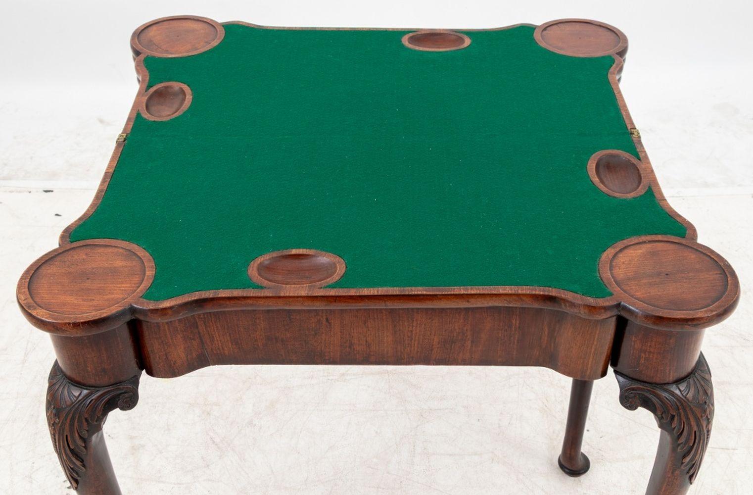George II Mahogany Triple Fold-Over Games Table For Sale 3