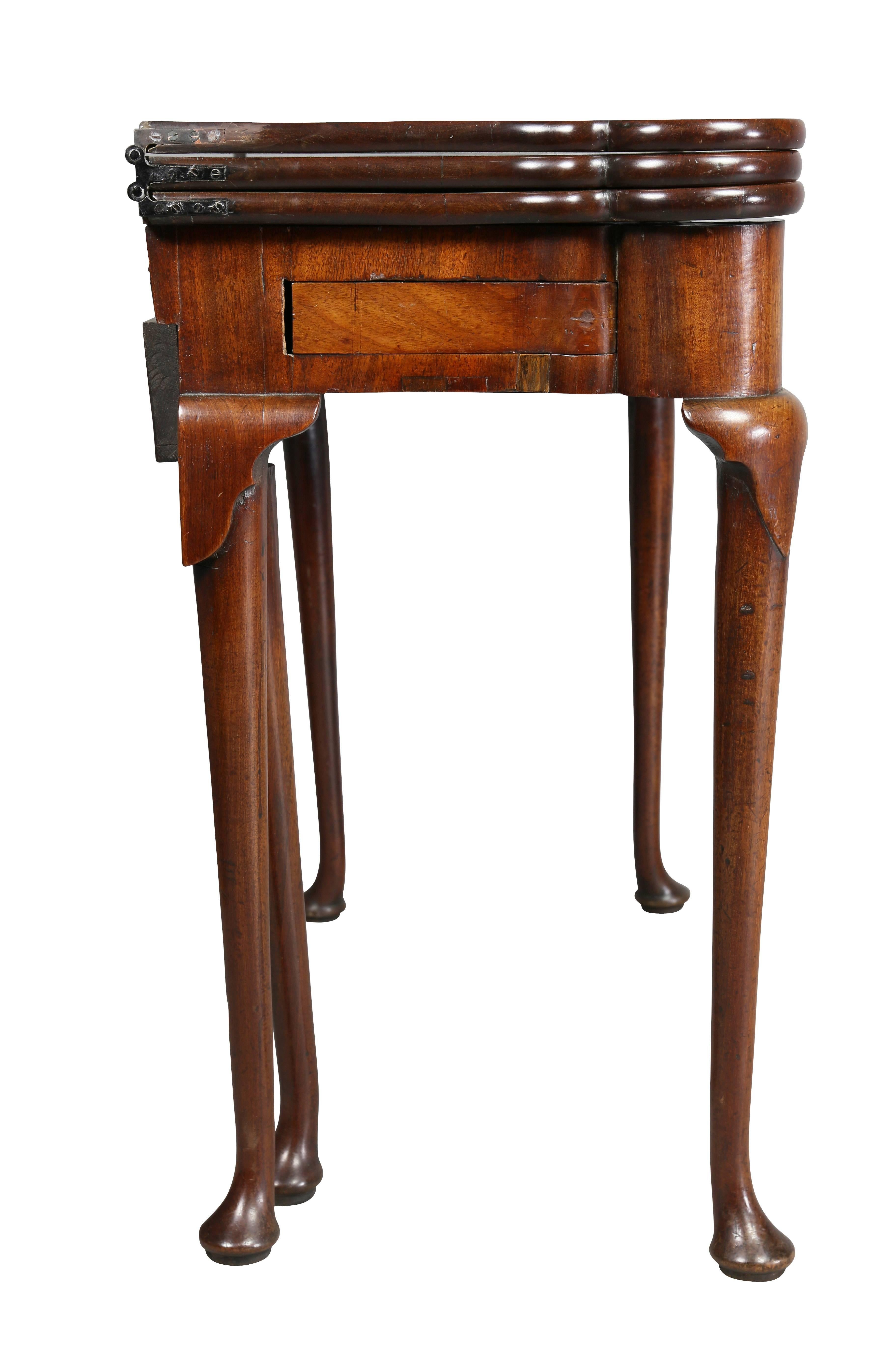 George II Mahogany Triple Top Games Table For Sale 3