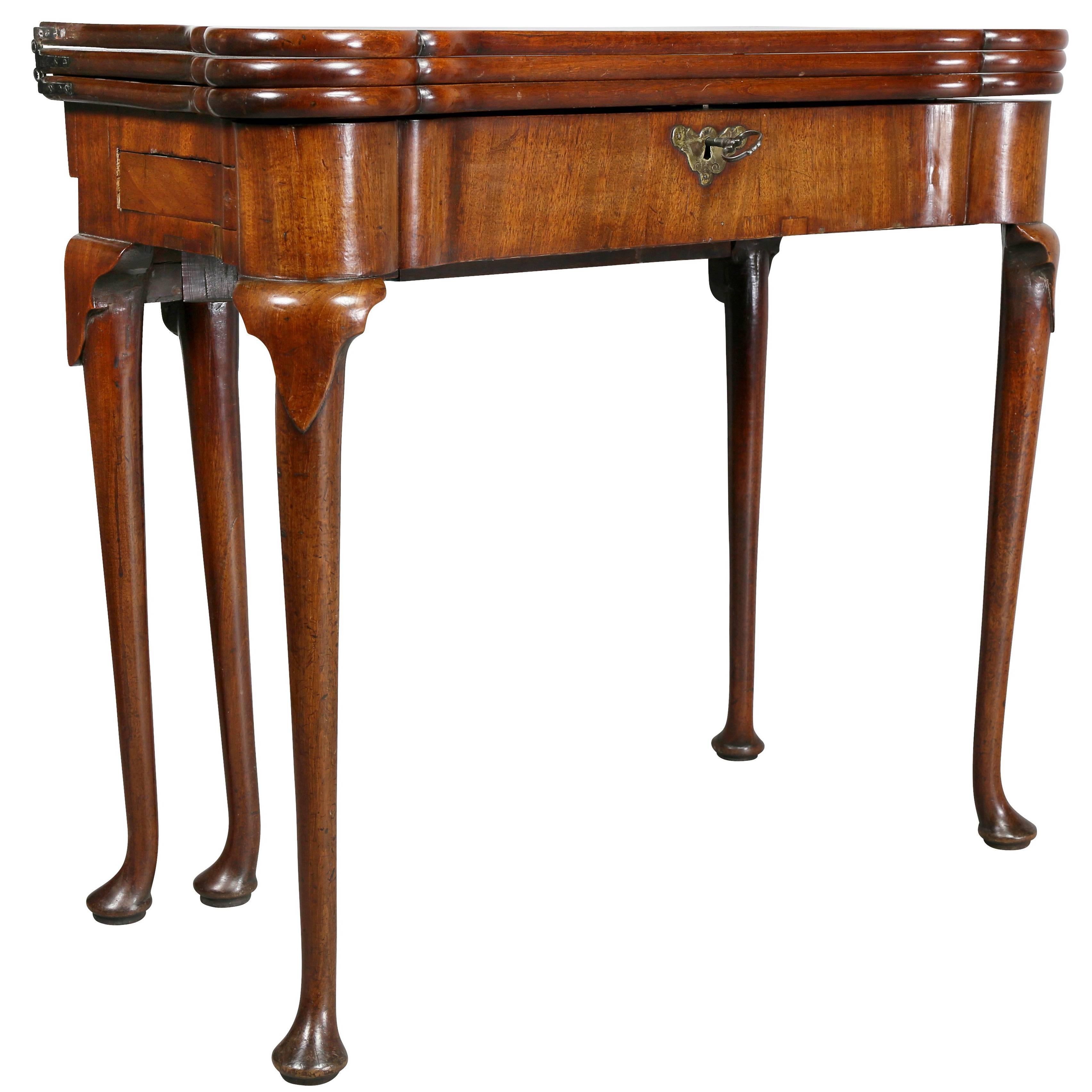 George II Mahogany Triple Top Games Table For Sale