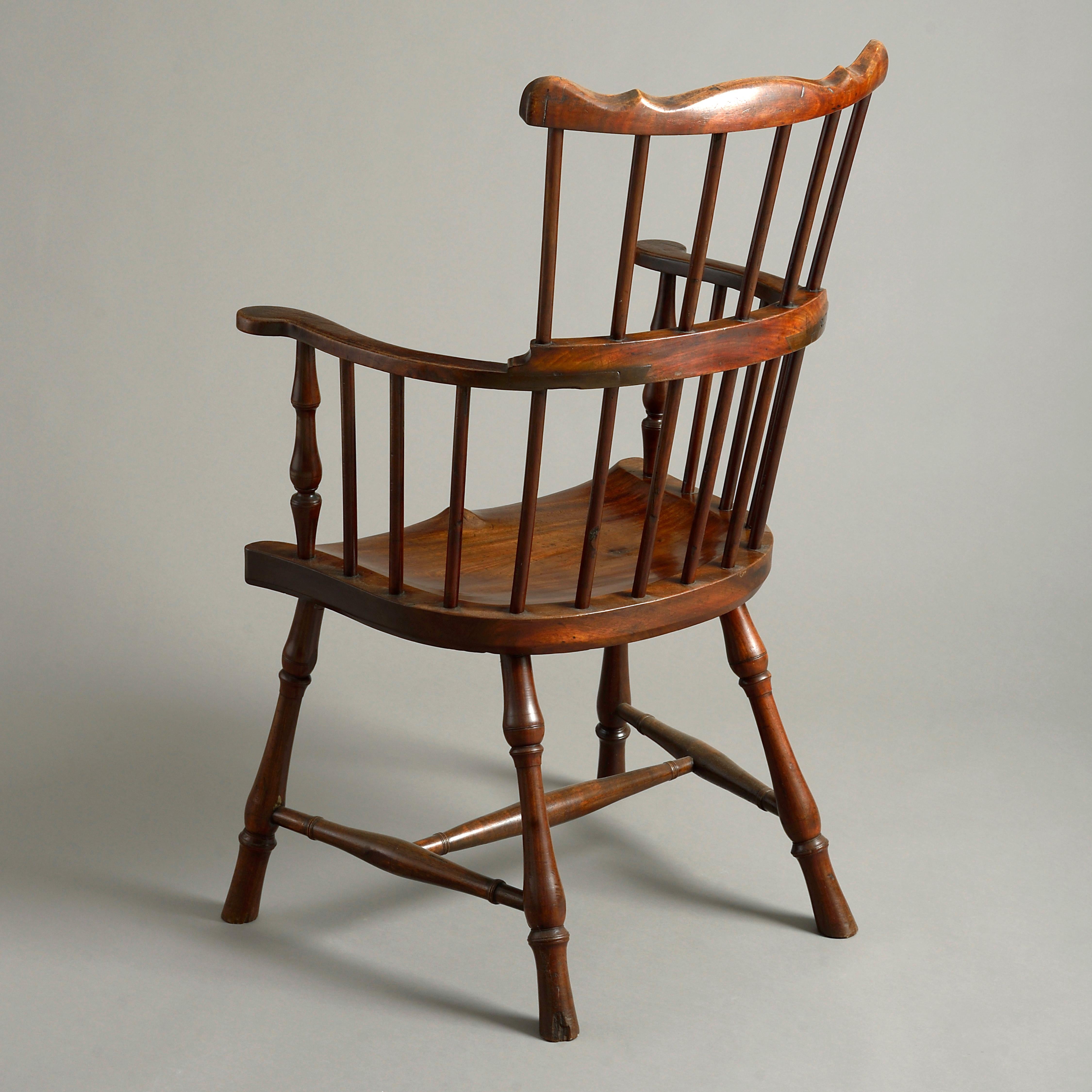 A George II mahogany Windsor chair, circa 1760.