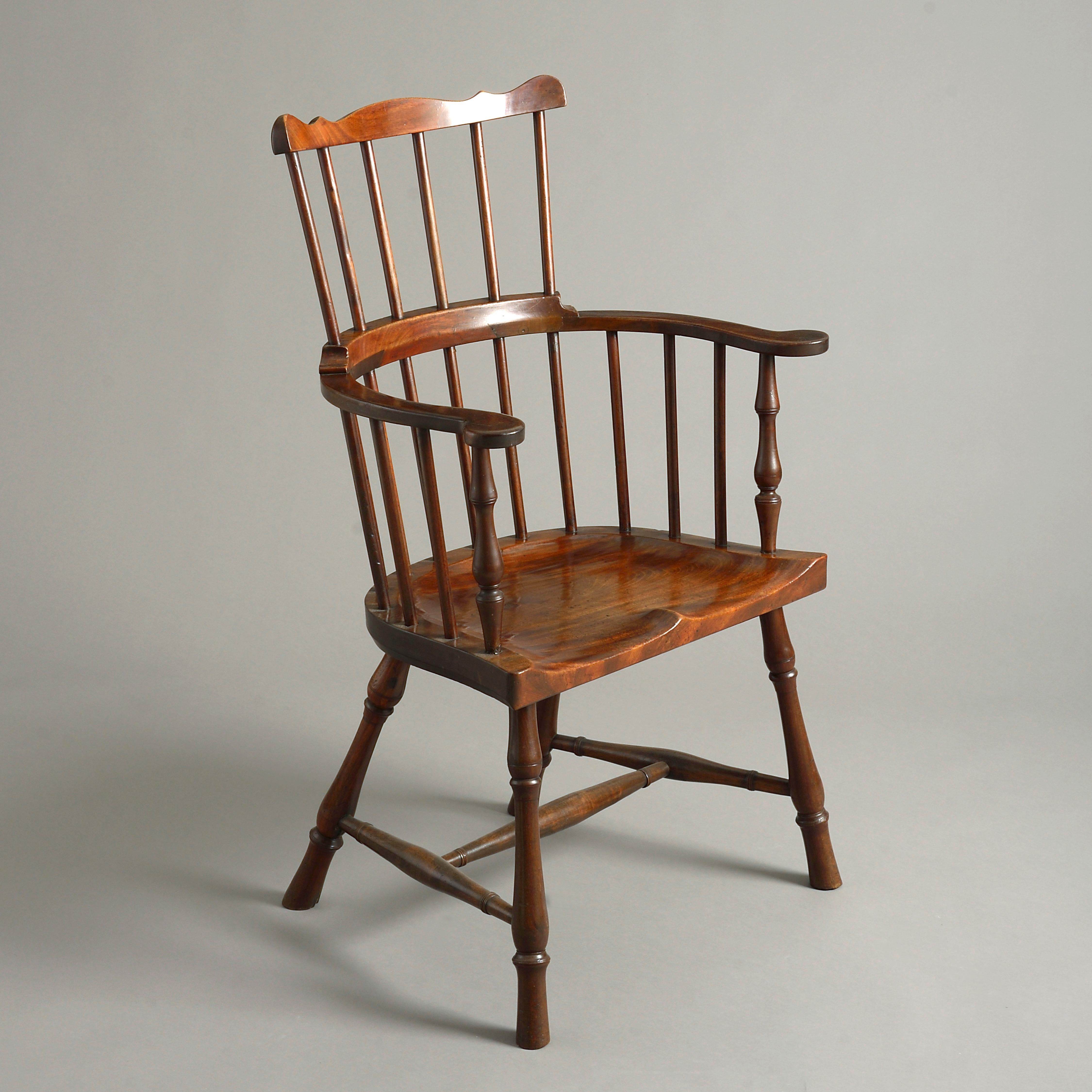 George II Mahogany Windsor Chair In Good Condition In London, GB