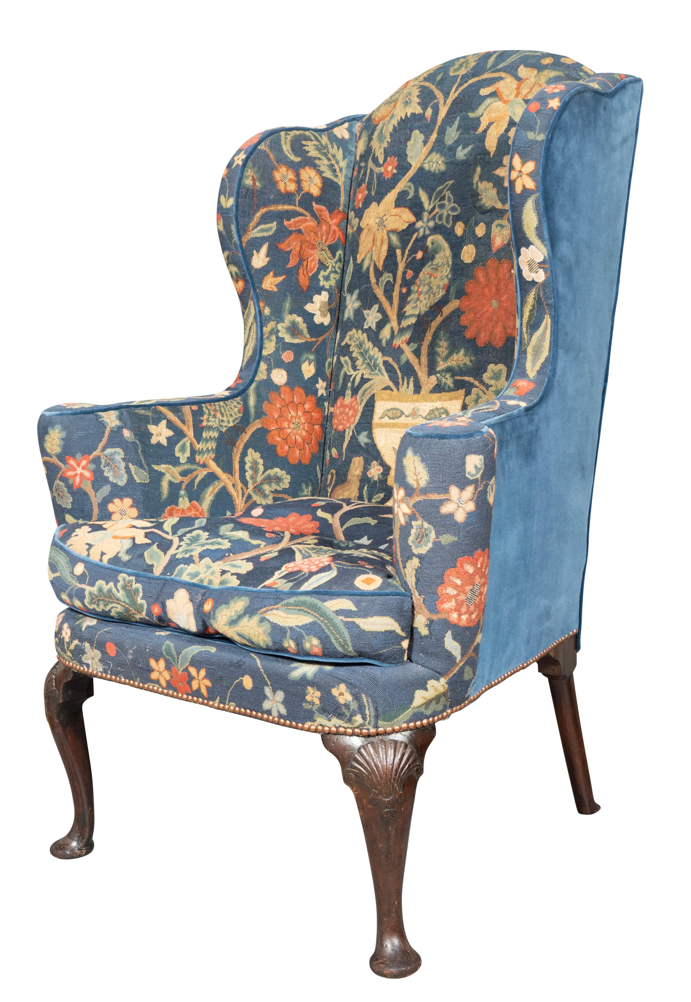 George II Mahogany Wing Chair For Sale 1