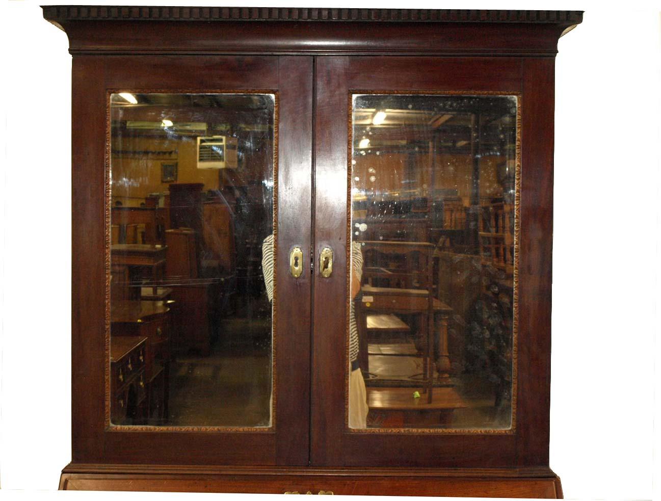18th Century George II Mirror Door Secretary For Sale