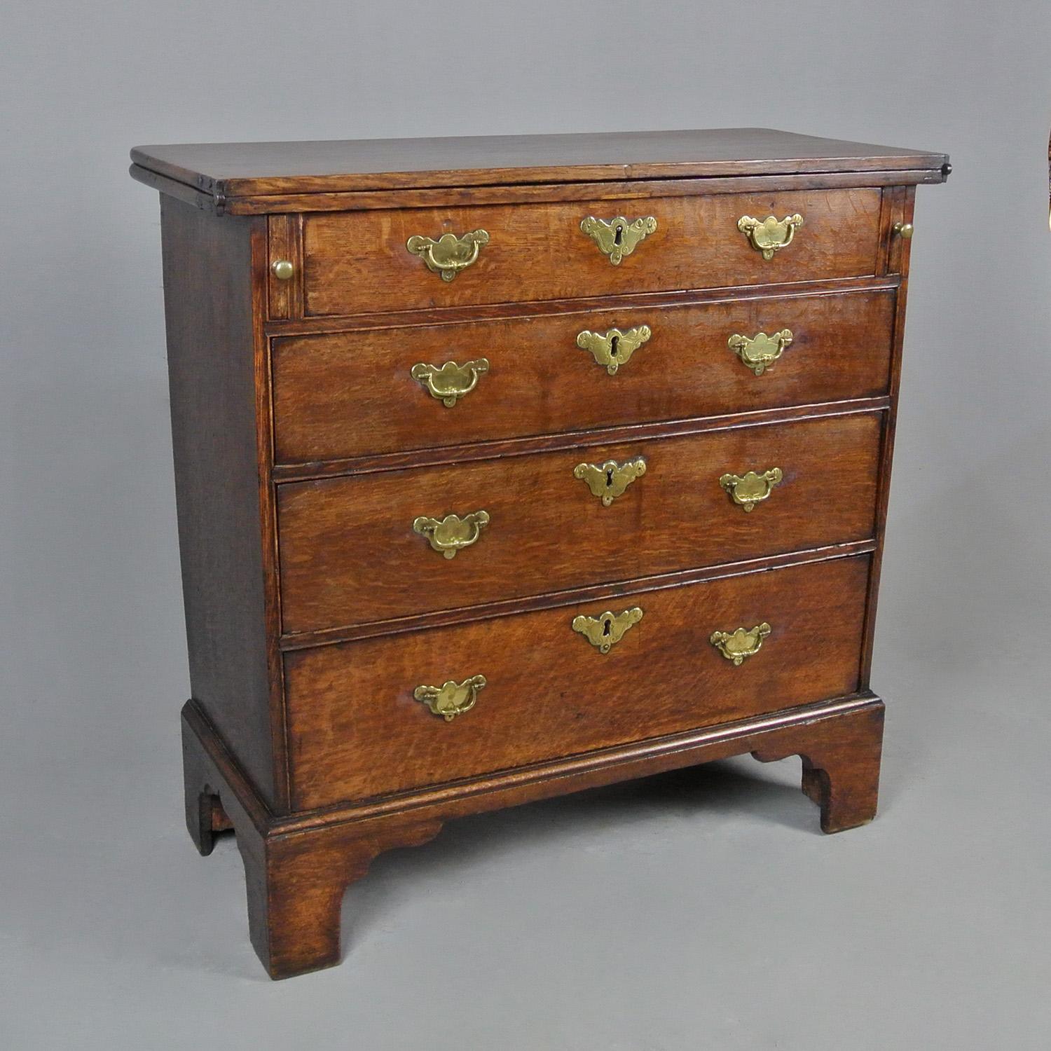 18th Century and Earlier George II Oak Bachelor’s Chest of Small Proportions c. 1740