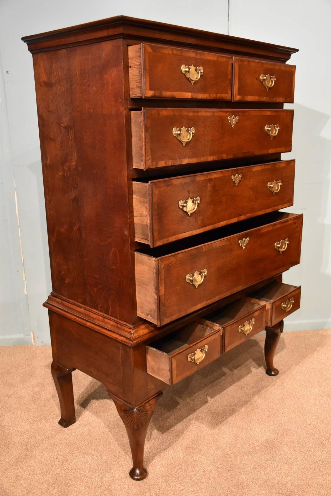 Mid-18th Century George II Oak Chest on Stand