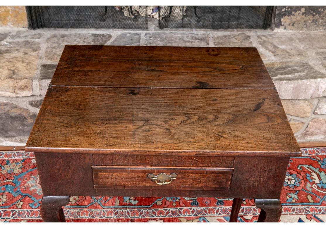 George II Oak Flip Top Gate Leg Games Table for Restoration For Sale 7