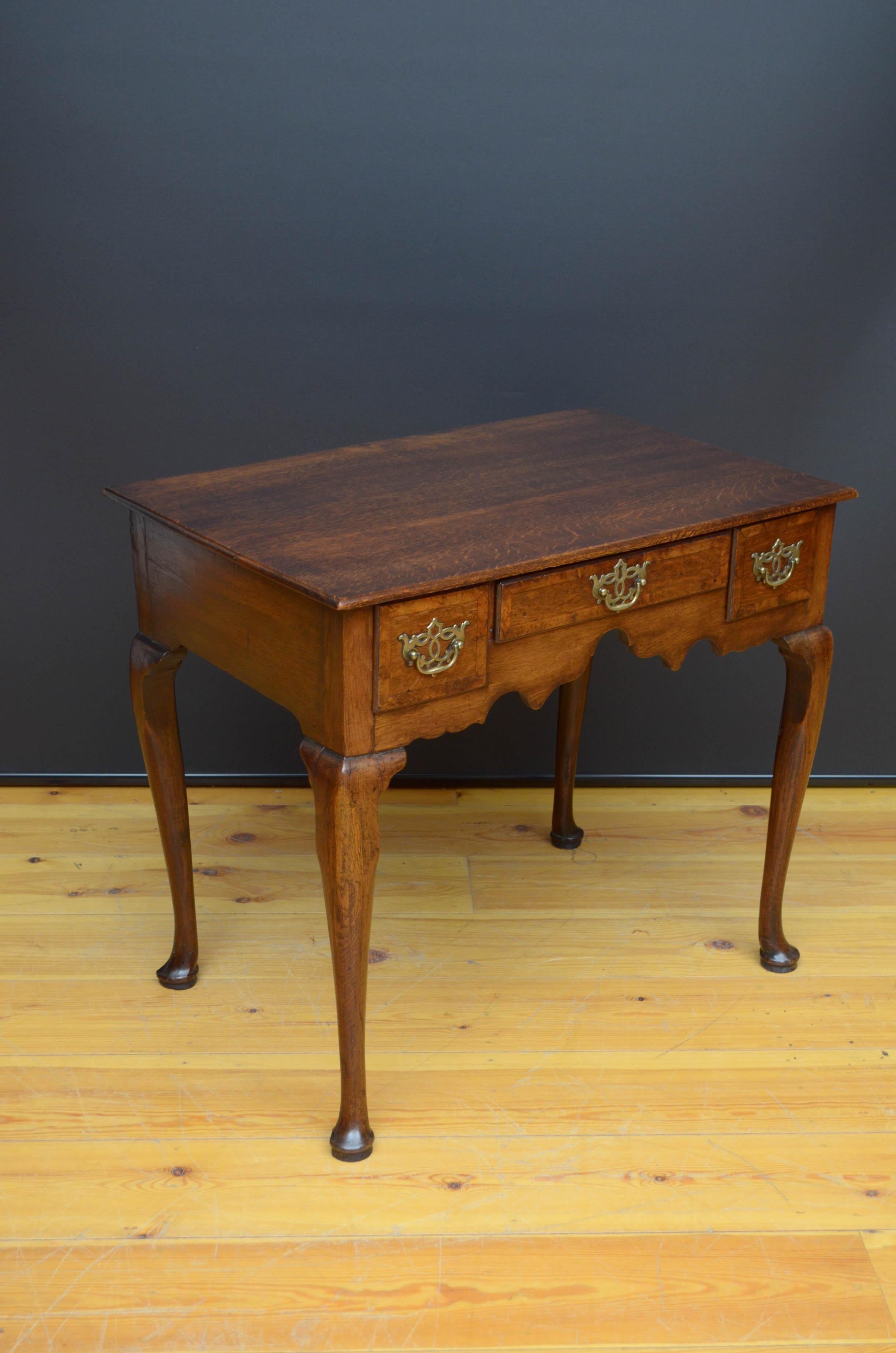 English George II Oak Lowboy Table For Sale