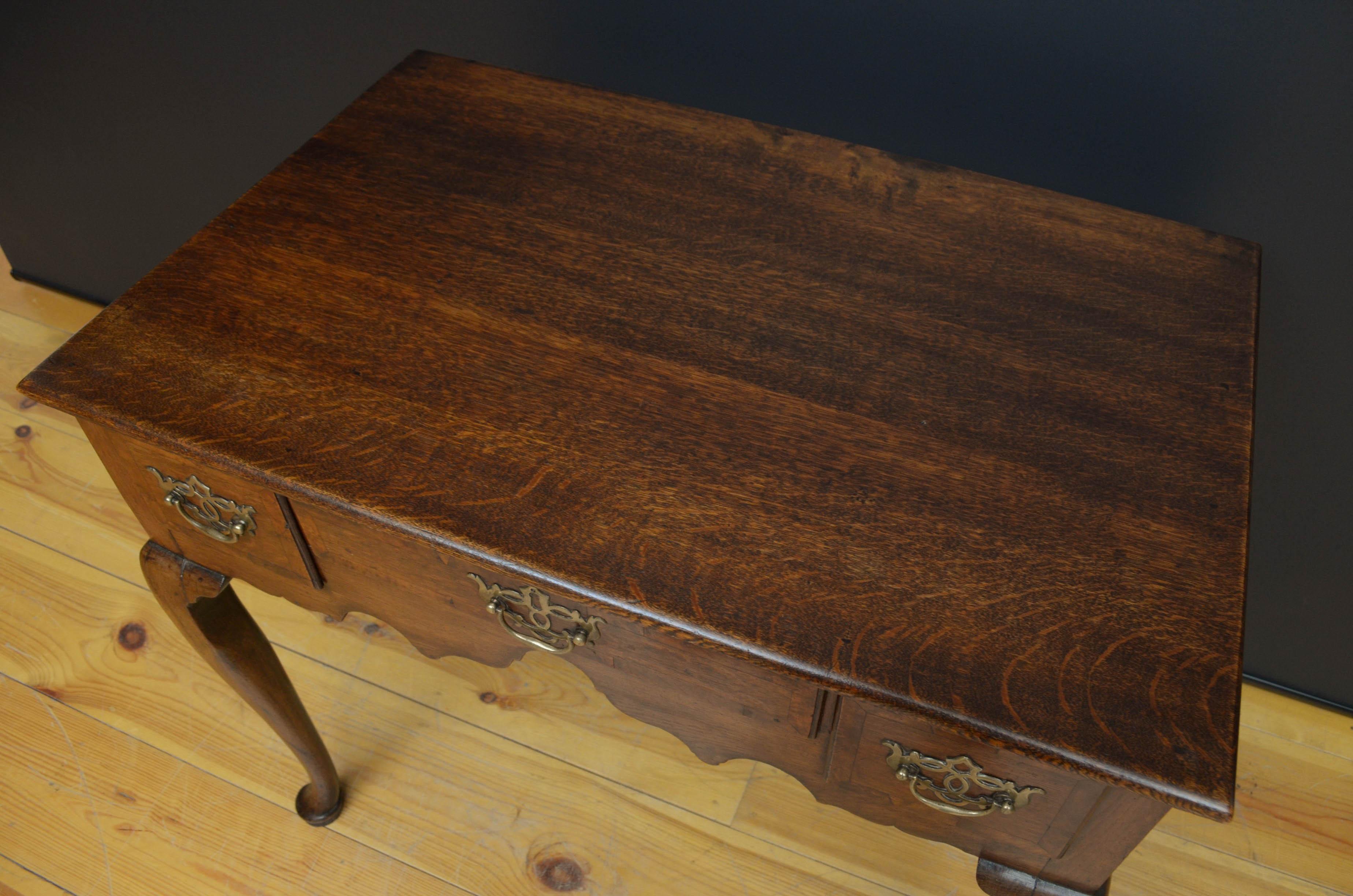 18th Century and Earlier George II Oak Lowboy Table For Sale