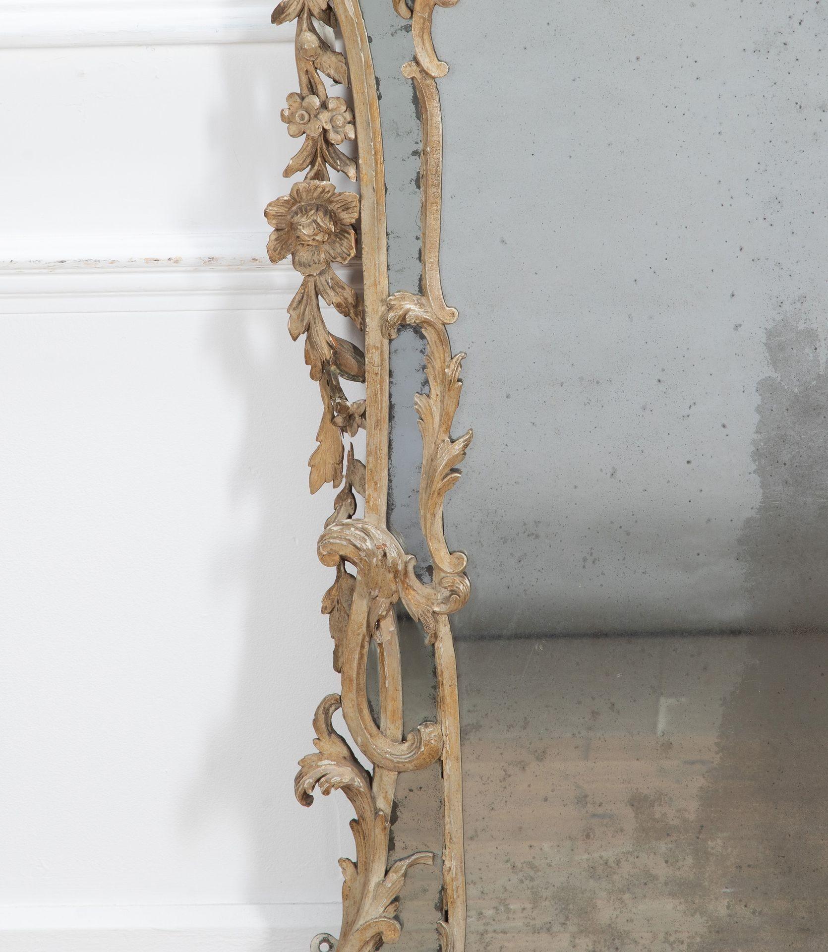 English George II Painted Mirror in the Style of Matthias Lock For Sale