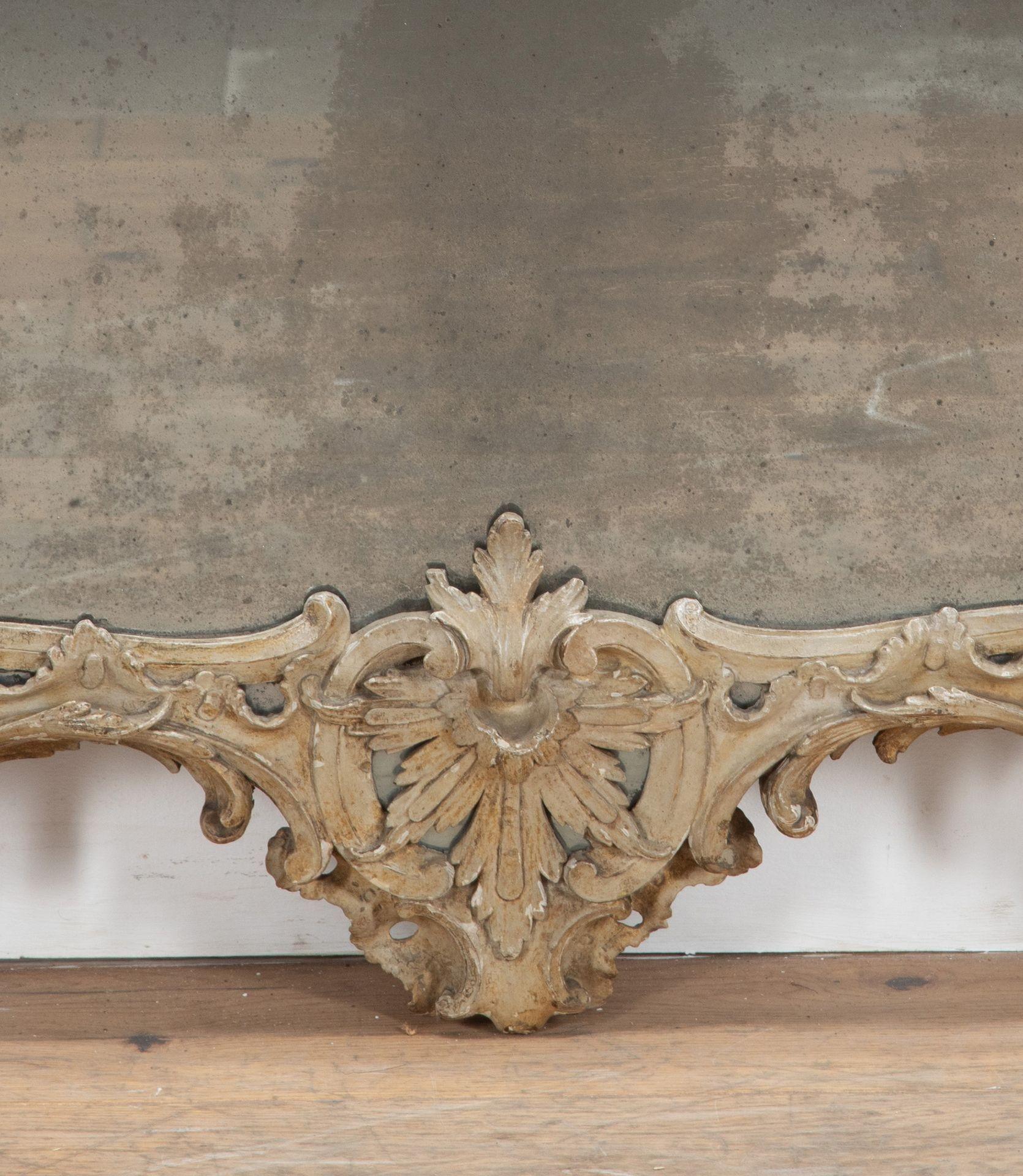 18th Century George II Painted Mirror in the Style of Matthias Lock For Sale