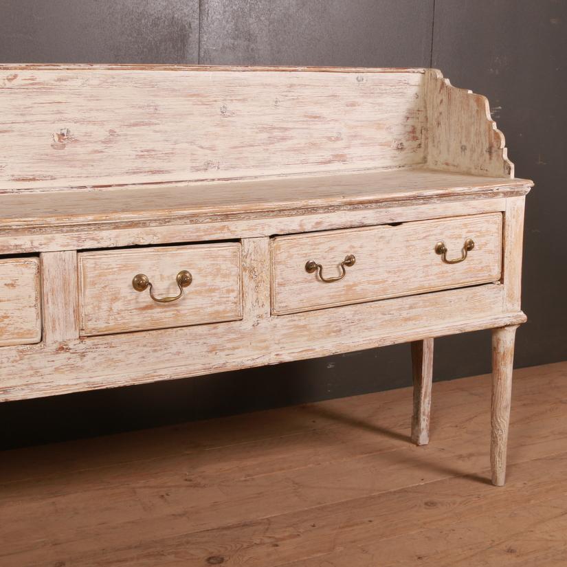 George II Painted Pine Dresser Base In Good Condition For Sale In Leamington Spa, Warwickshire