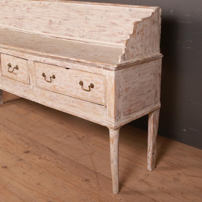 18th Century and Earlier George II Painted Pine Dresser Base For Sale