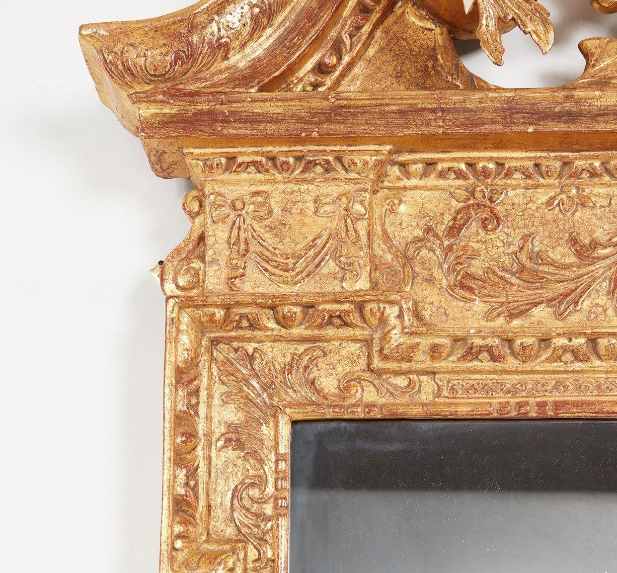 English George II Palladian Gilt Mirror For Sale