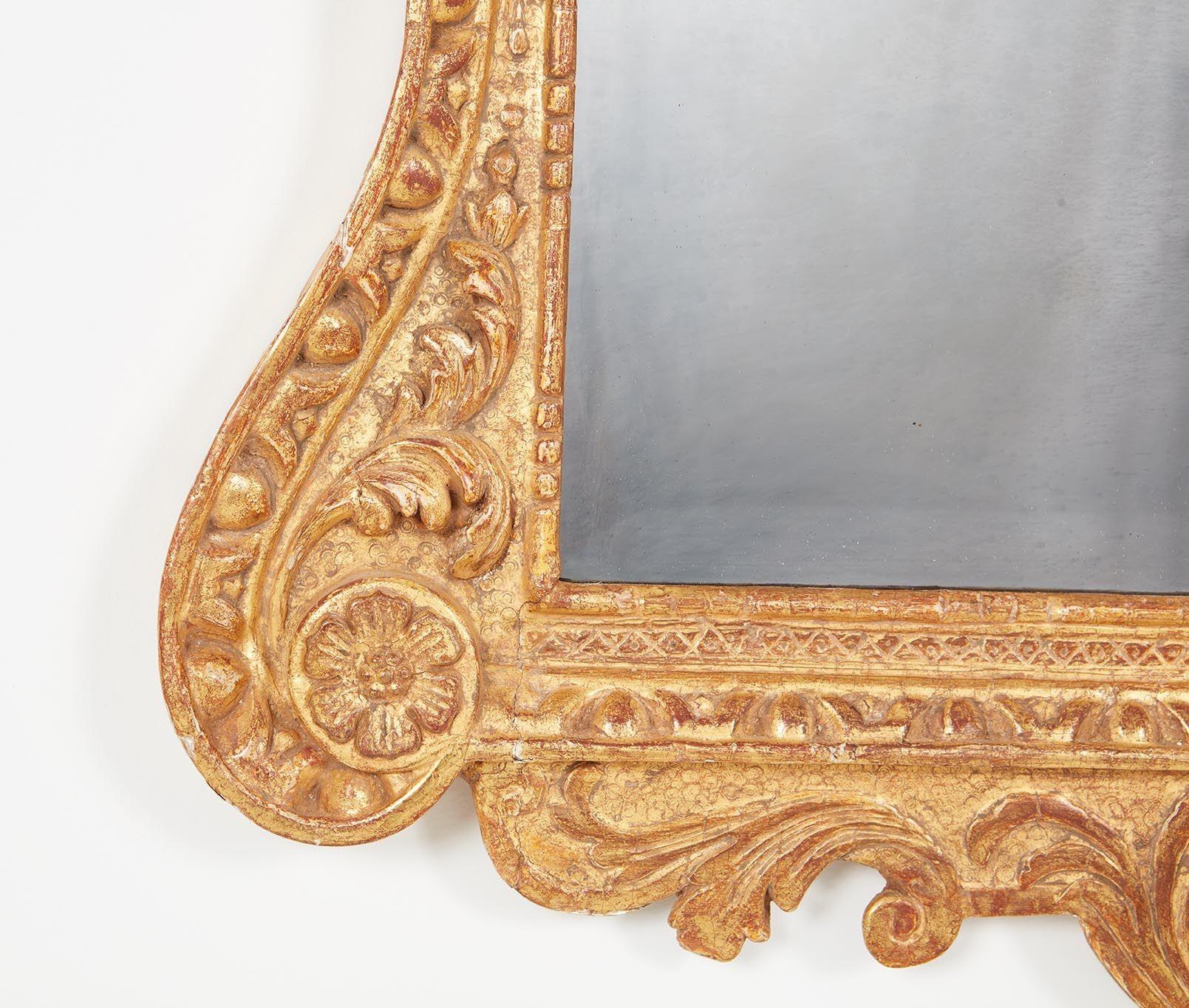 Gesso George II Palladian Gilt Mirror For Sale