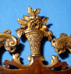 George II Parcel-Gilt Carved Walnut Mirror, 1740 In Stock