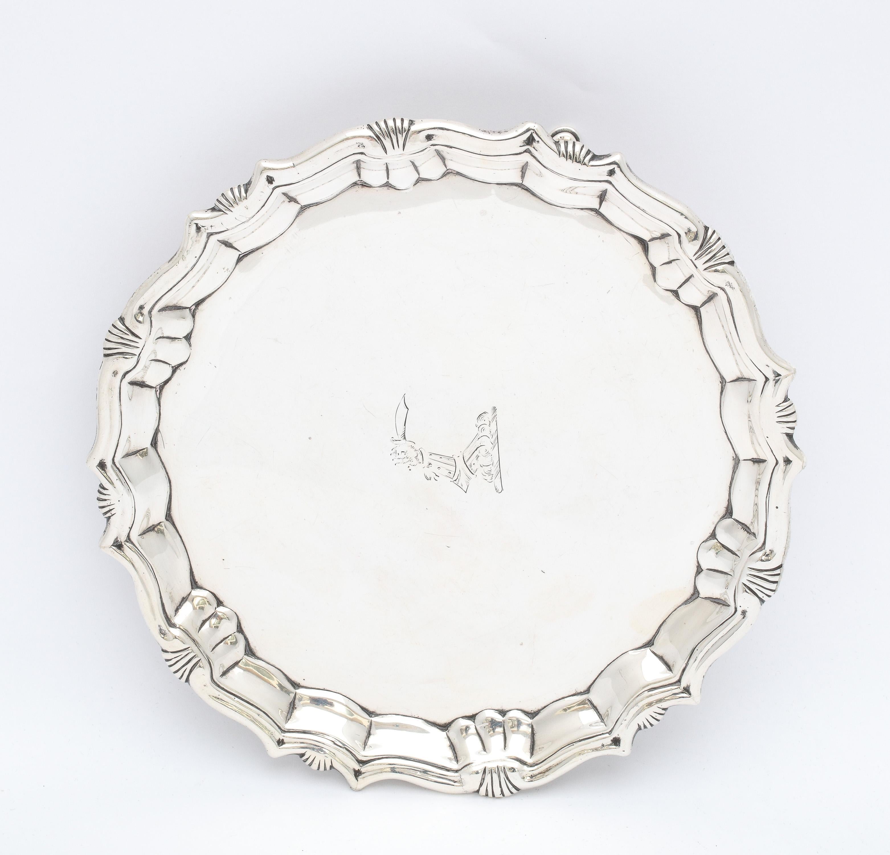 English George II Period '1744' Sterling Silver Footed Salver/Tray