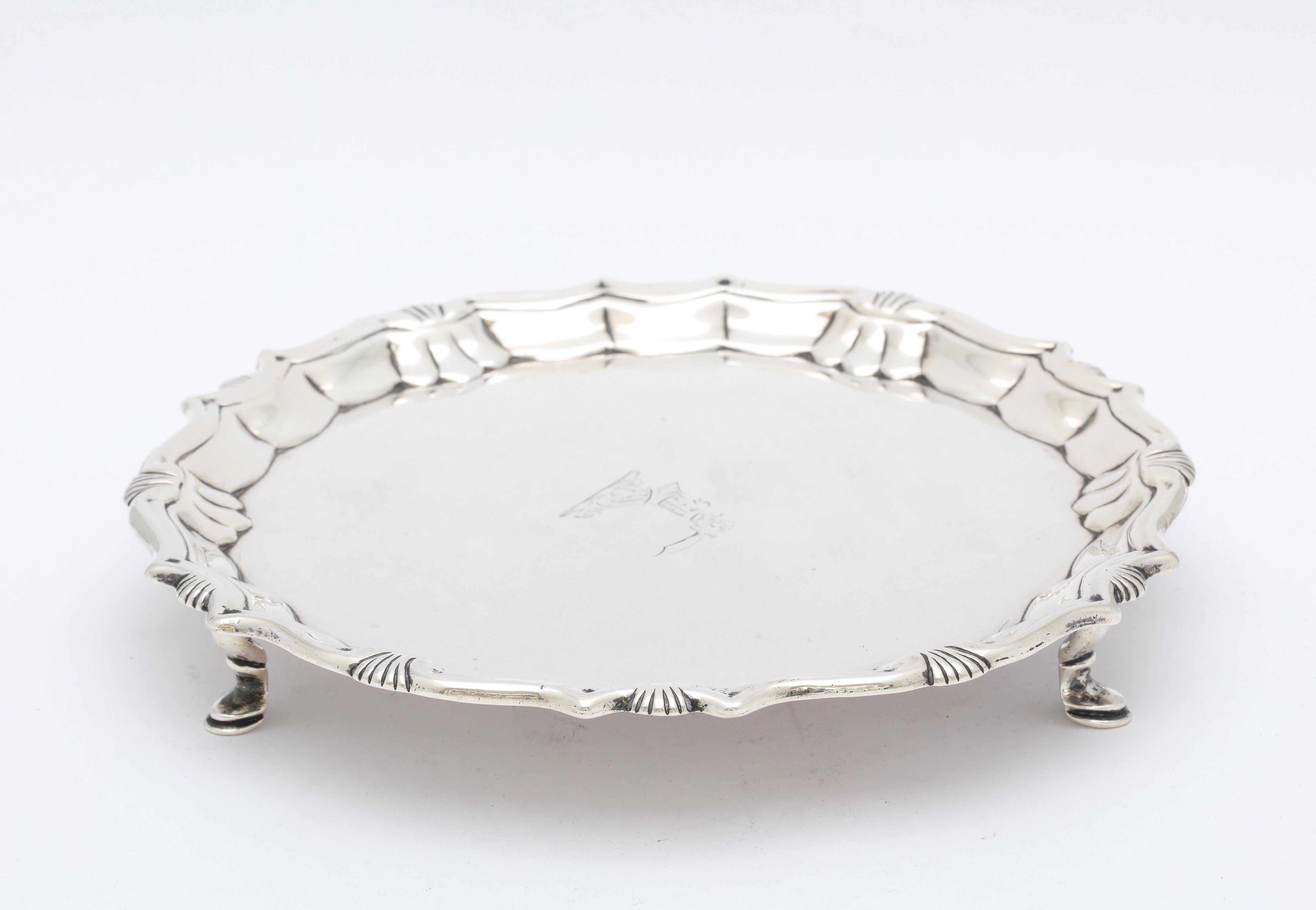 Mid-18th Century George II Period '1744' Sterling Silver Footed Salver/Tray