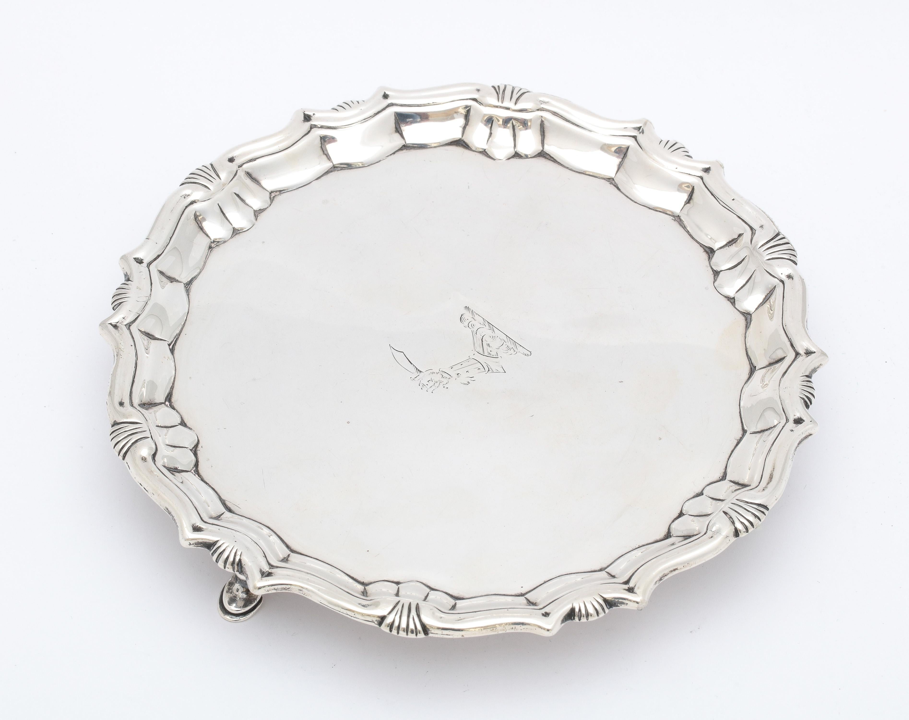 George II Period '1744' Sterling Silver Footed Salver/Tray 1