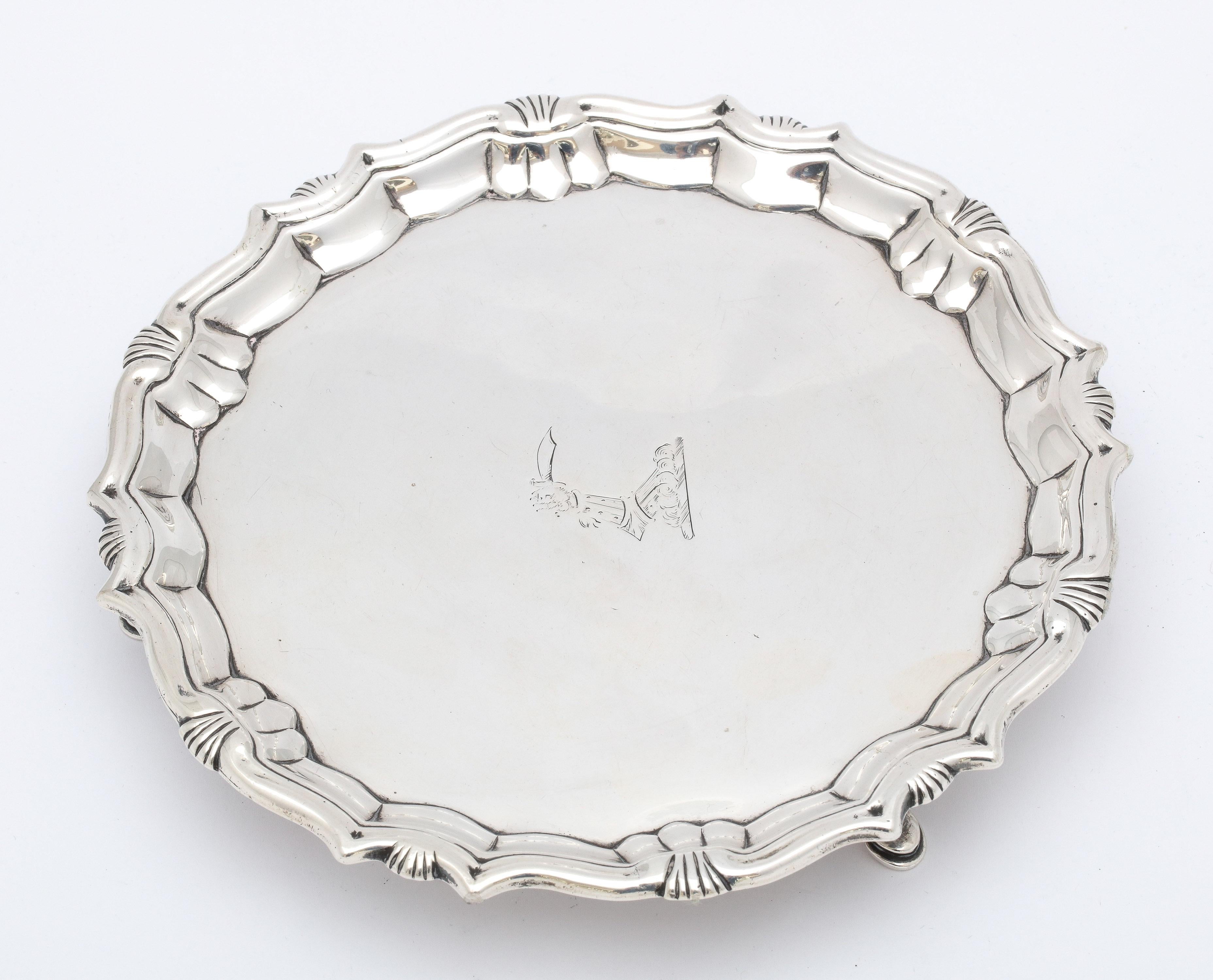 George II Period '1744' Sterling Silver Footed Salver/Tray 2