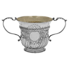 Portarrollos antiguo de plata de ley del periodo Jorge II - Matriculado en Londres 1749