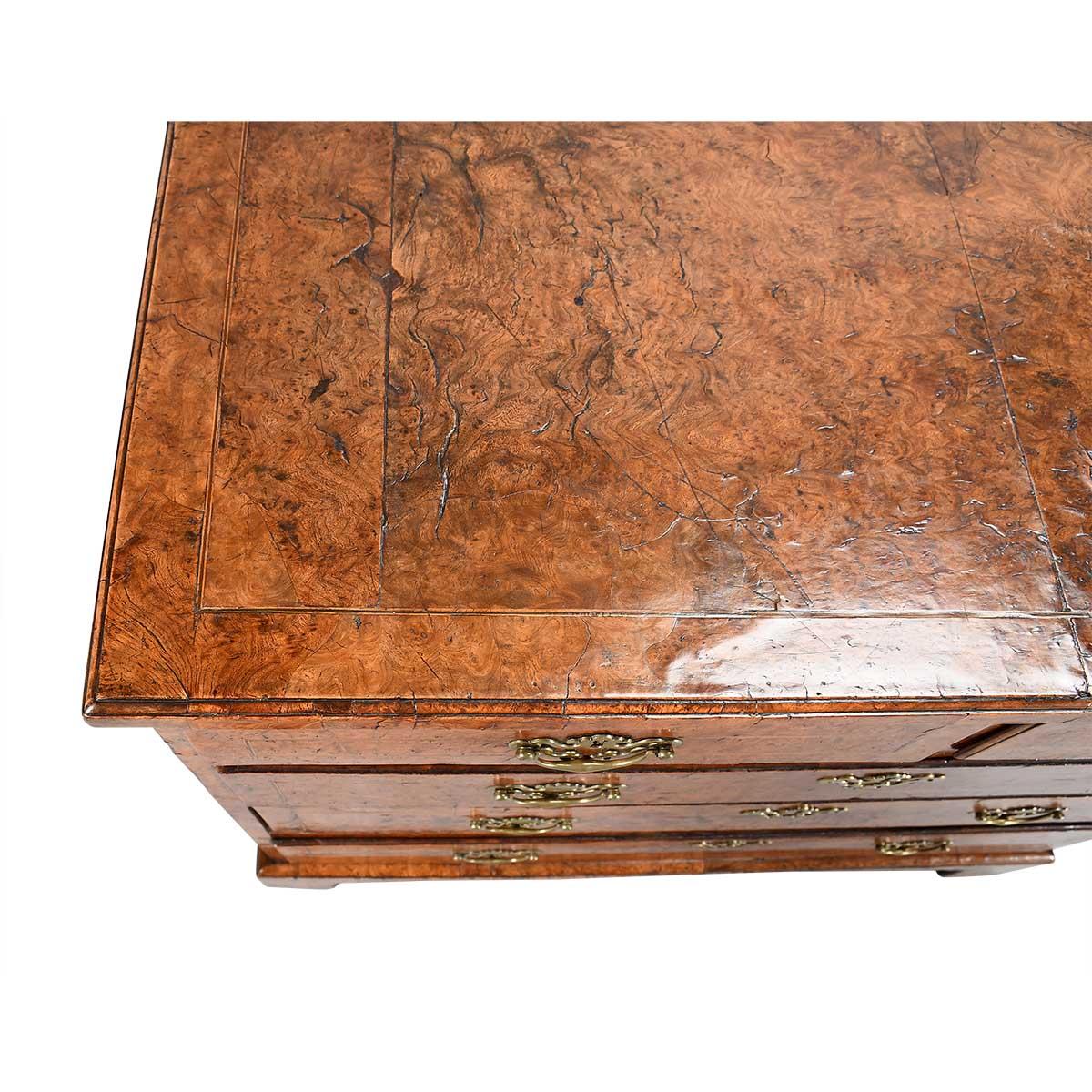 18th Century George II Period Burr Elm Chest of Drawers For Sale