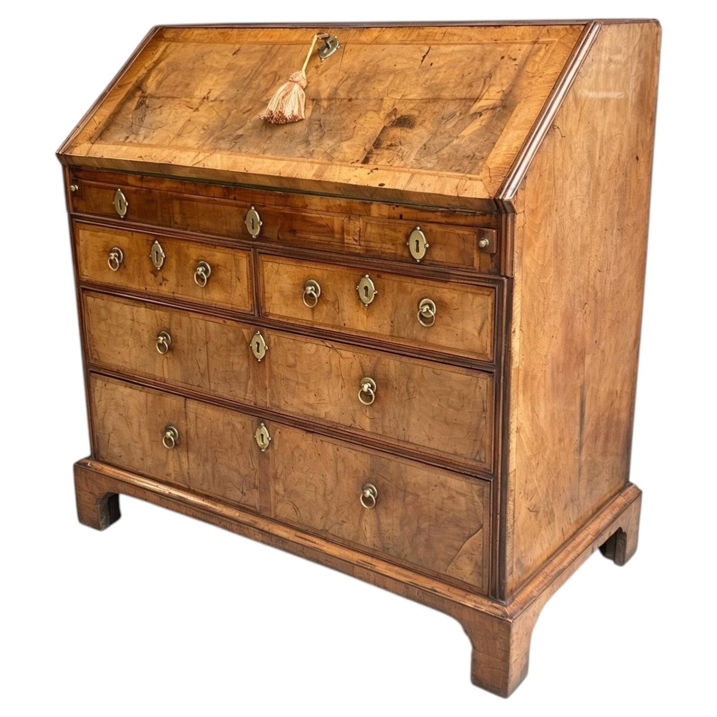 George II period burr walnut bureau